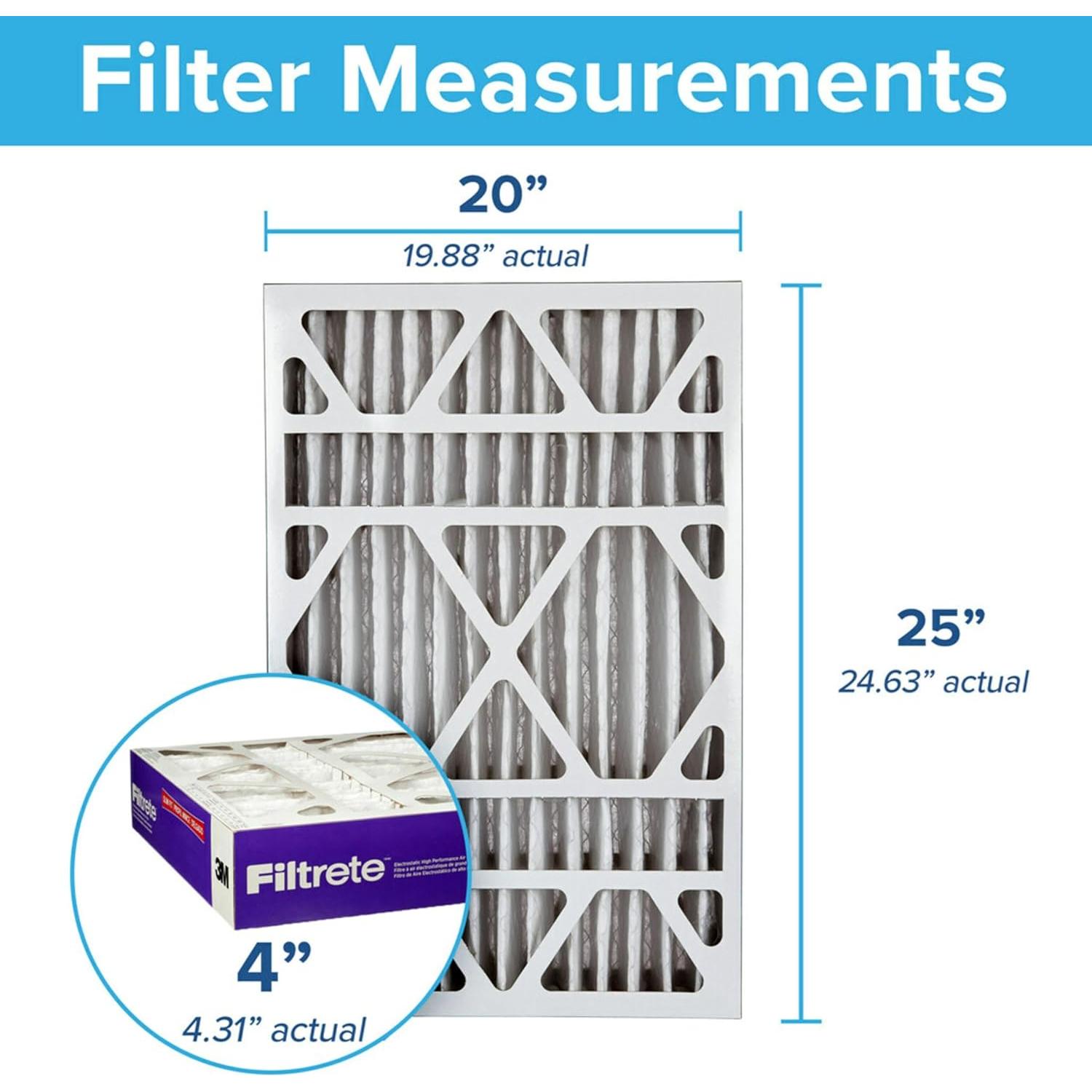 Filtro de Aire Filtrete 20x25x4 MPR 1550 MERV 12 2-Pack