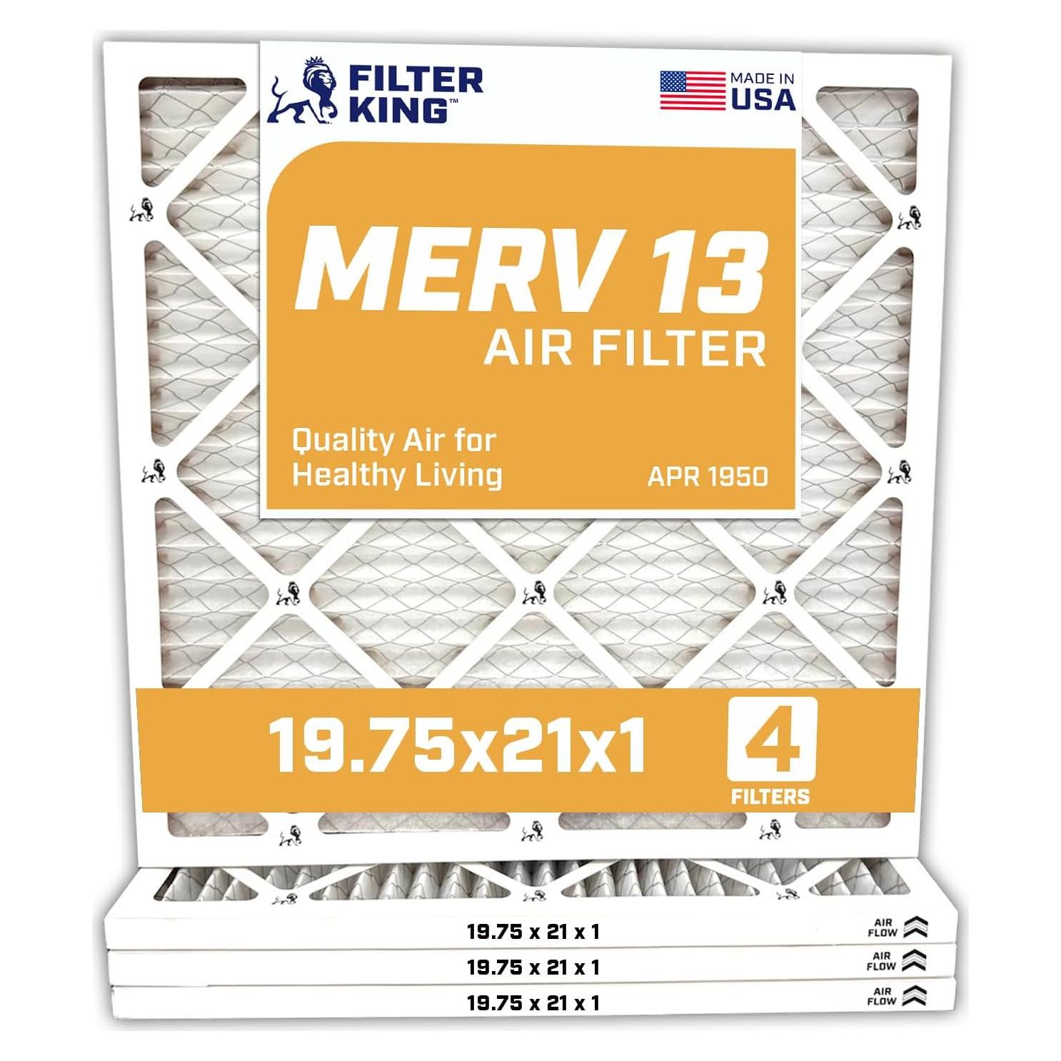 Filtros de Aire Filter King MERV 13 19.75x21x1 | 4-Pack