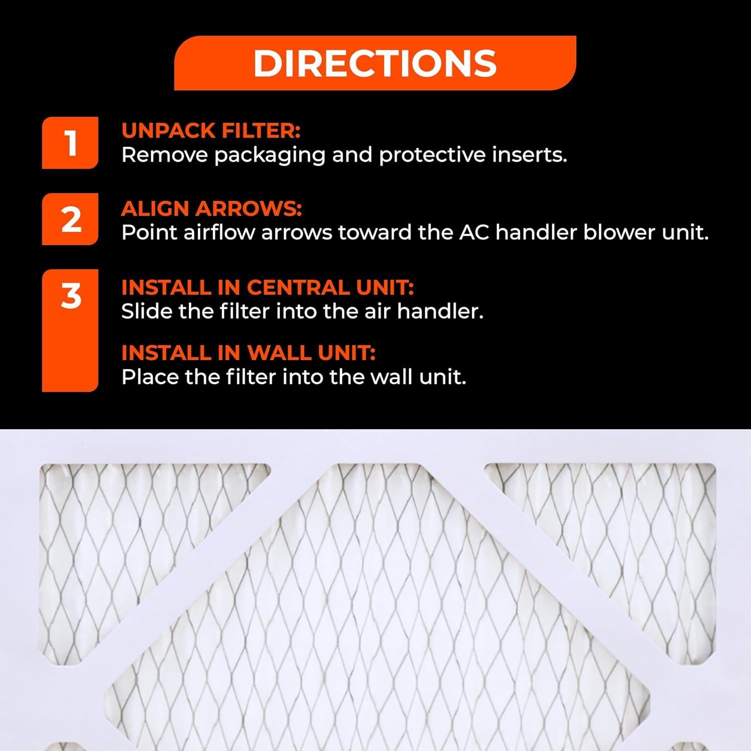 Filtro de Aire Tiger Tough 24x24x2.5 MERV 8 - Paquete de 12
