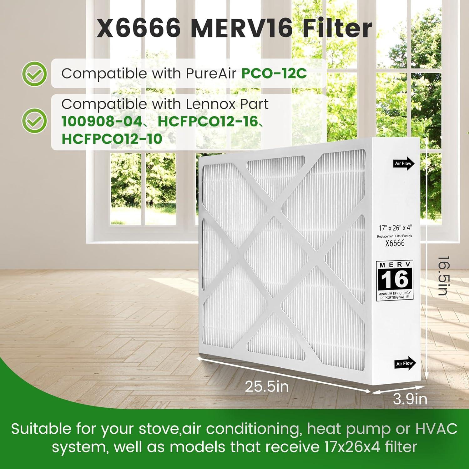 Filtro de Aire MERV16 Znnam X6666 17x26x4 para HVAC