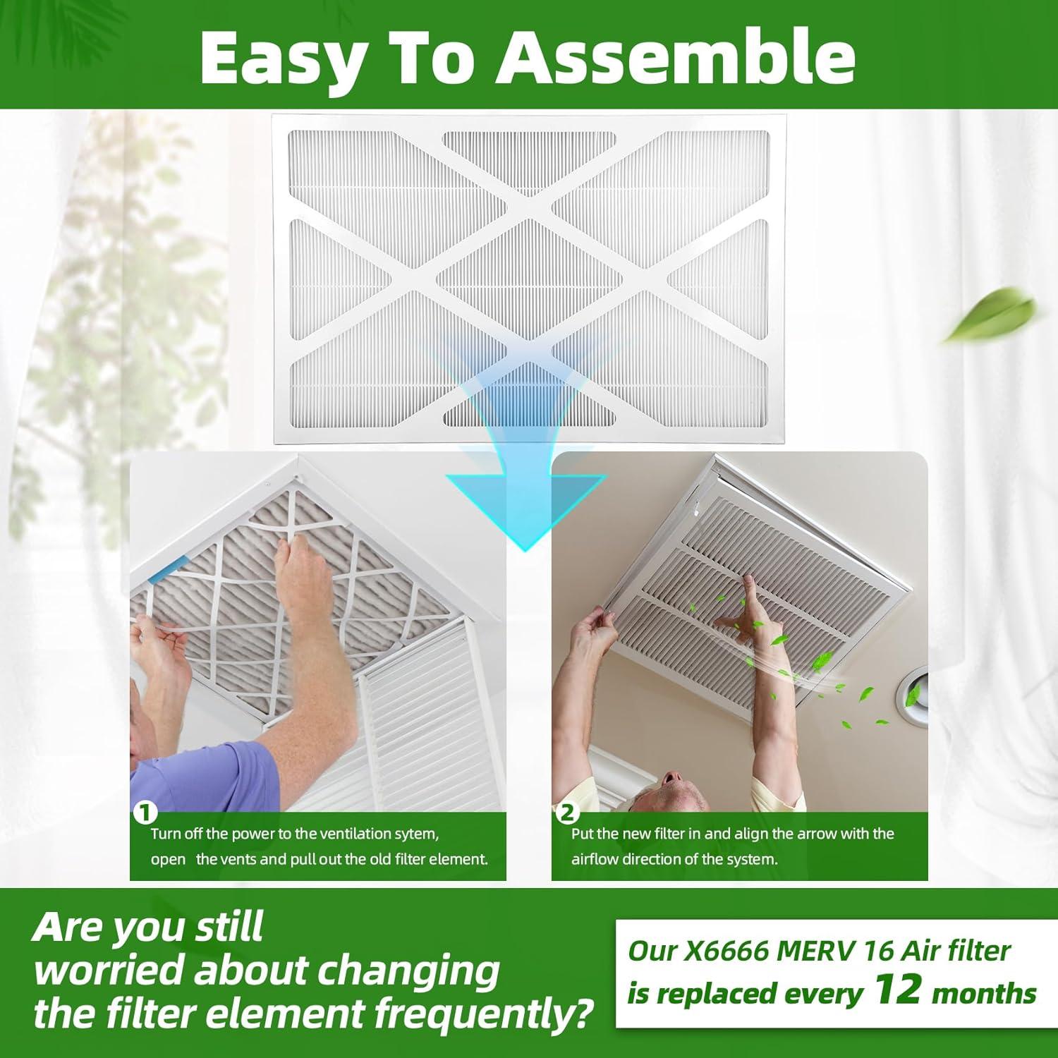 Filtro de Aire MERV16 Znnam X6666 17x26x4 para HVAC