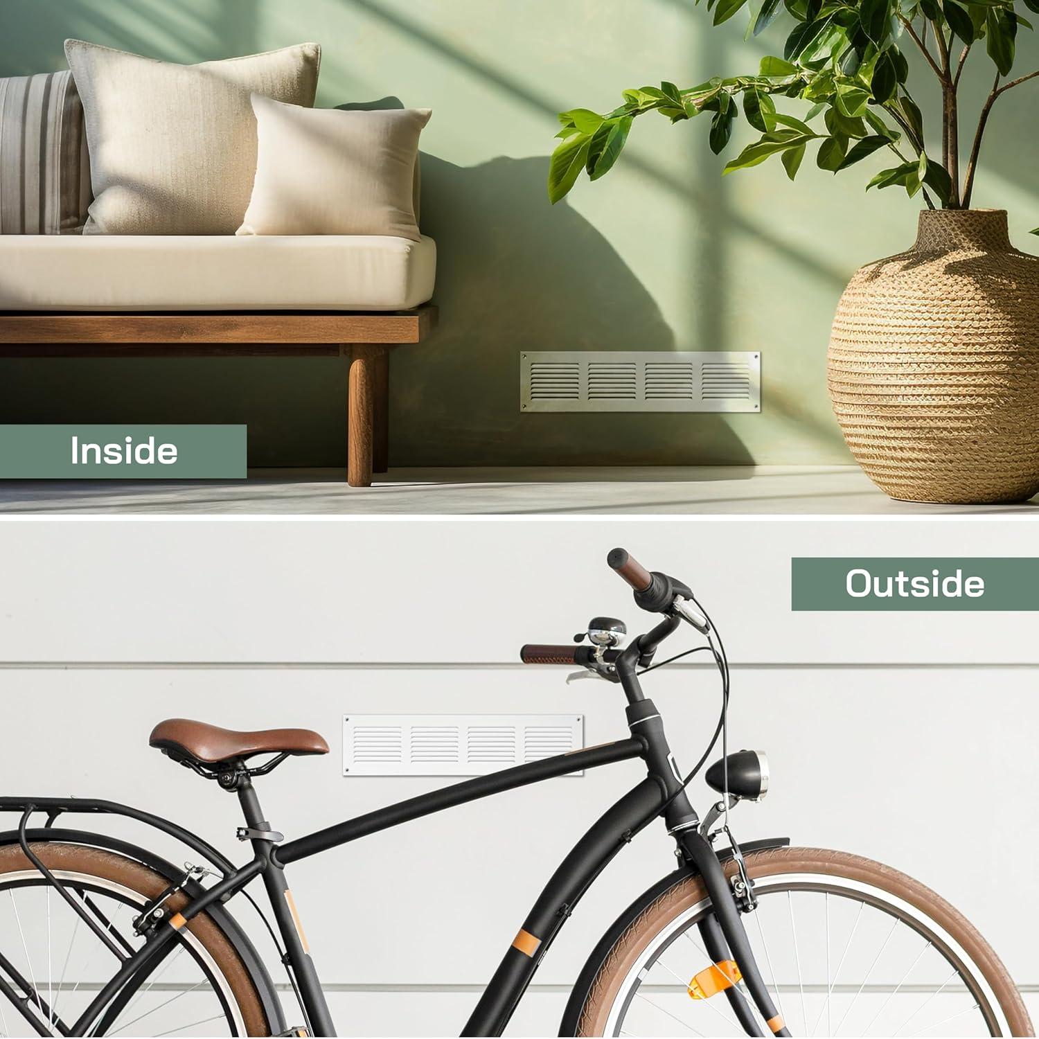 Cubierta de Ventilación Metal 3 Pzas 40x10 cm con Protección Insectos