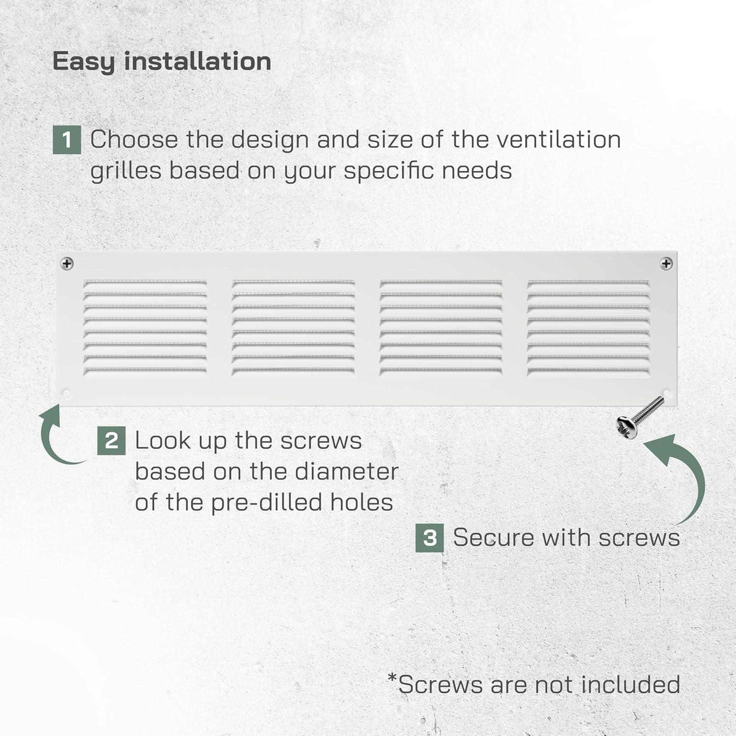 Cubierta de Ventilación Metal 3 Pzas 40x10 cm con Protección Insectos