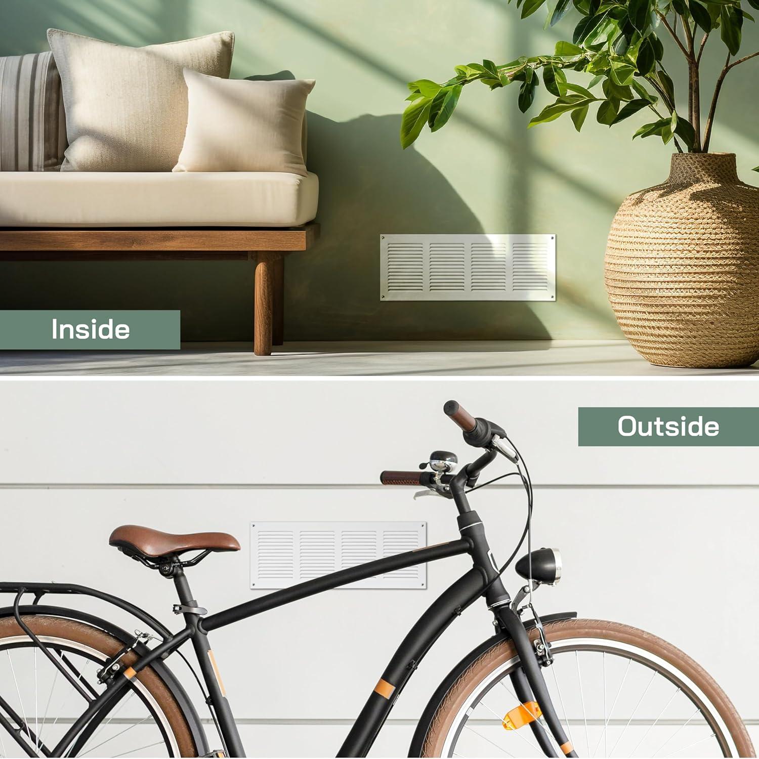 Cubierta de Ventilación de Metal 2 Pzas 40x15 cm con Protección Insectos