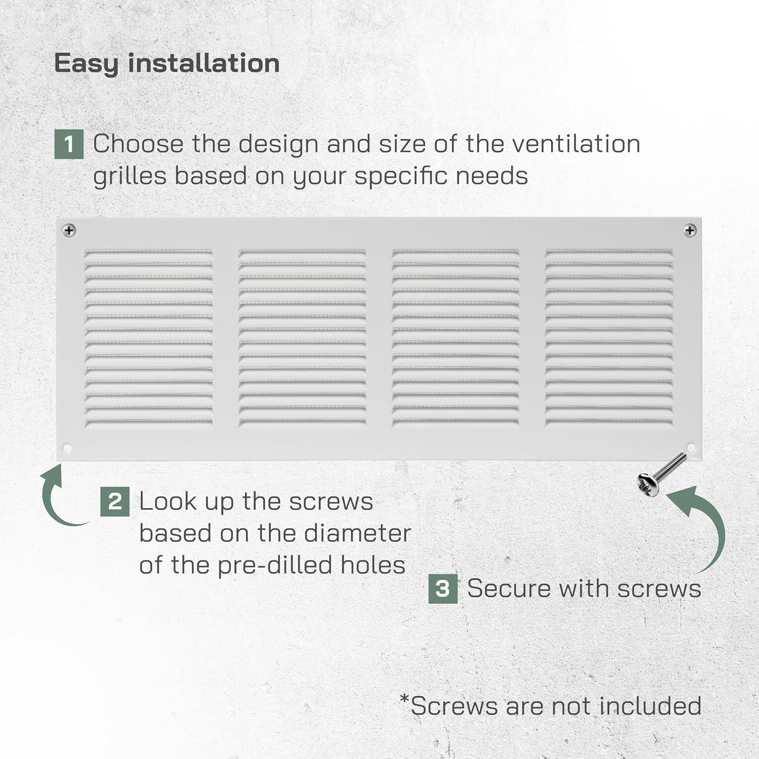 Cubierta de Ventilación de Metal 2 Pzas 40x15 cm con Protección Insectos