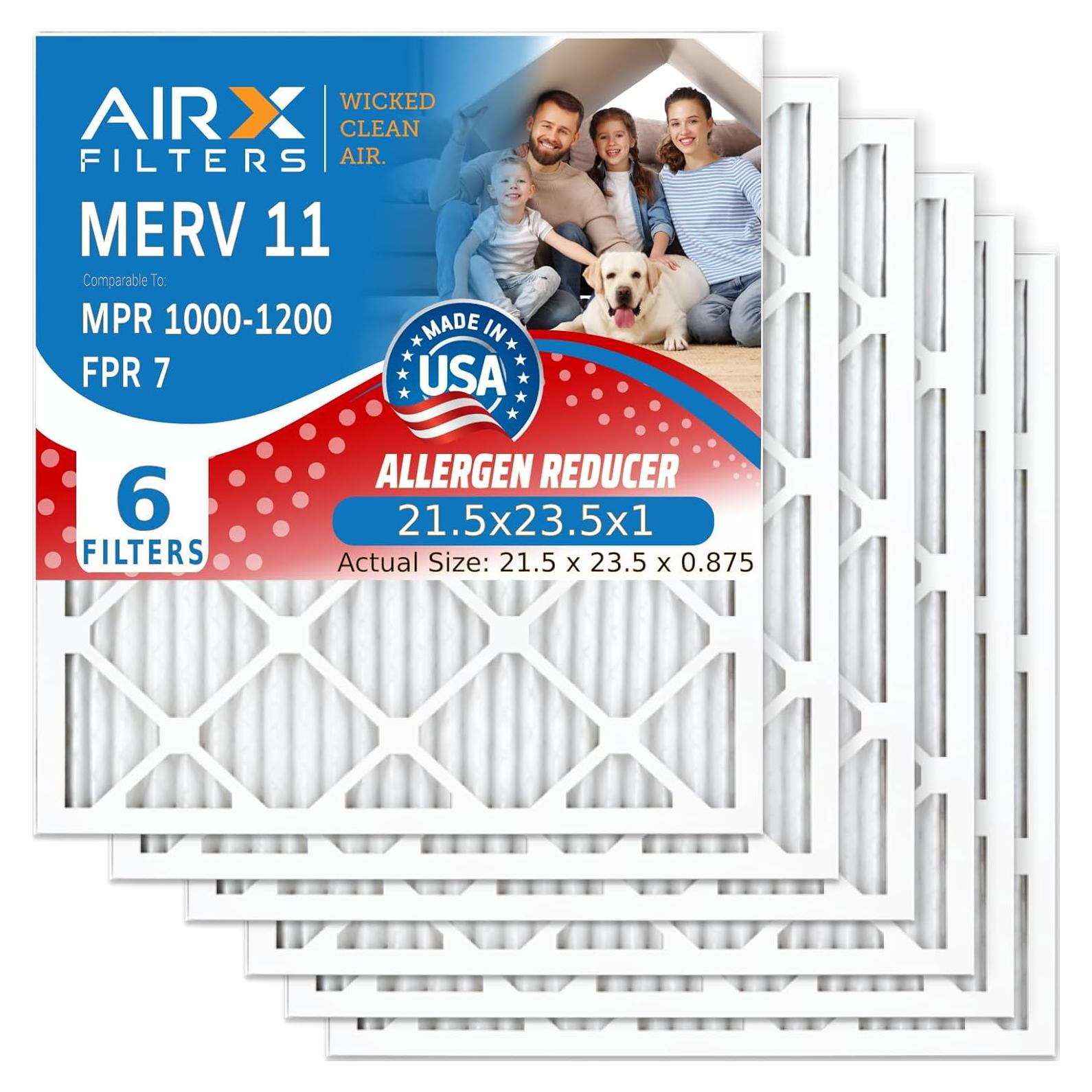 Filtro de Aire Airx Wicked Limpio MERV 11 54.6x59.7x2.5 cm Paquete de 6