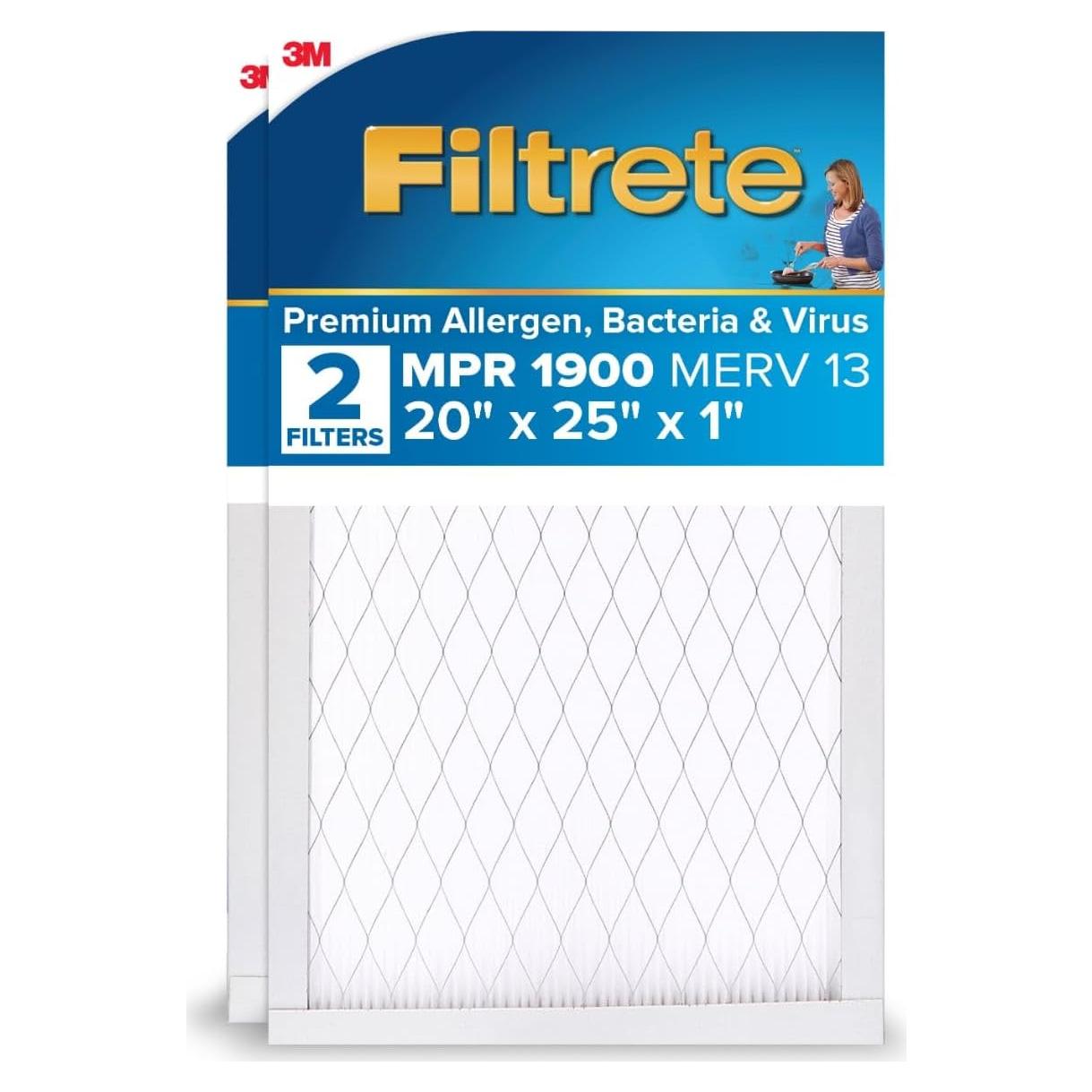 Filtro de Aire Plisado Filtrete 20x25x1 MERV 13 - 2 Piezas