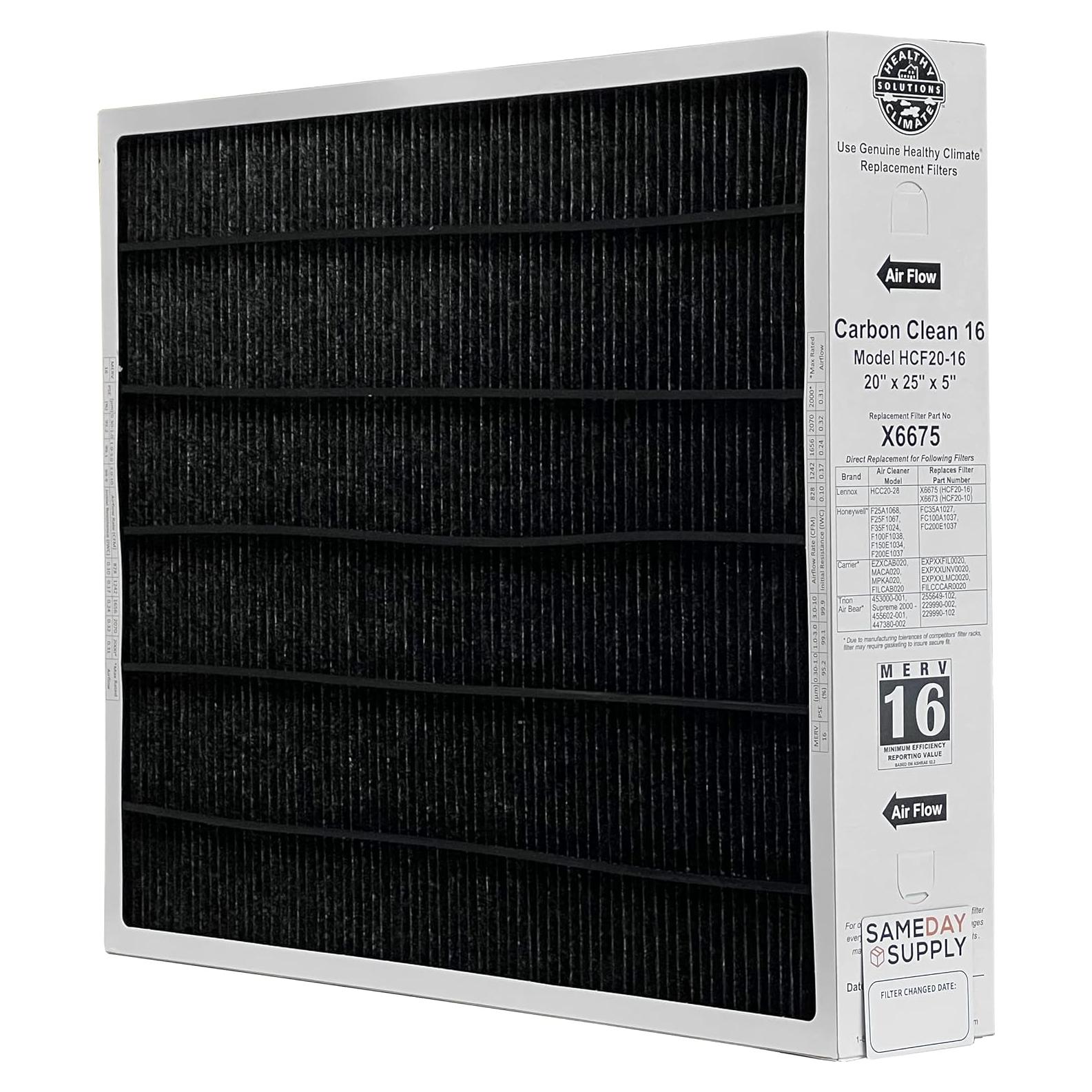 Filtro de Aire Lennox X6675 MERV 16 20x25x5 con Recordatorio