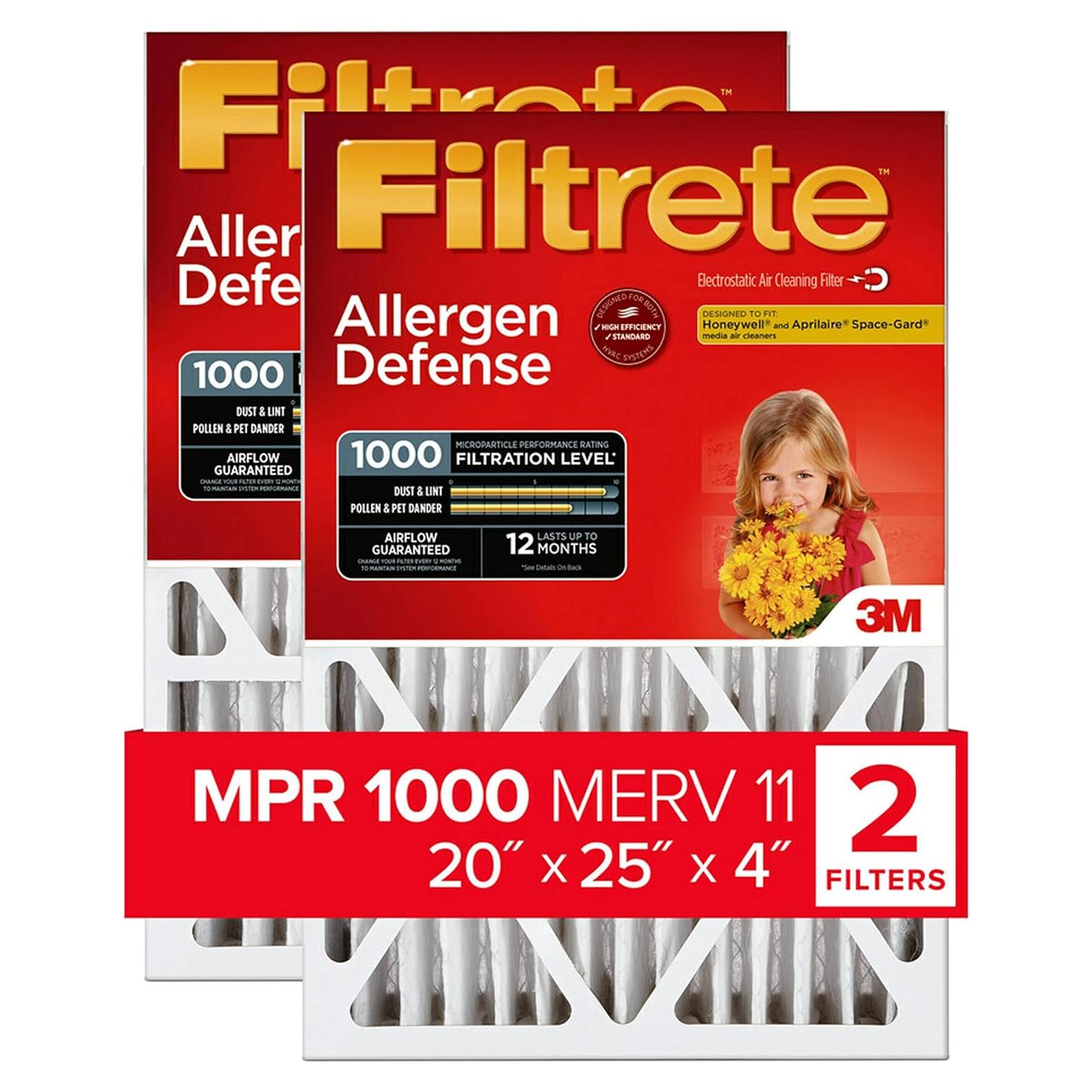 Filtro de Aire Filtrete MPR 1000 50.4x62.5x10.9 cm Paquete de 2