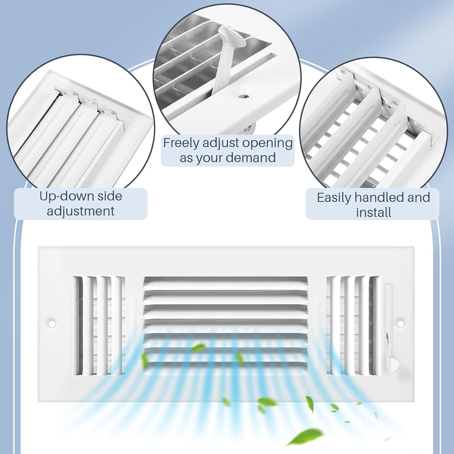 Cubiertas de Ventilación de Techo Datanly 30.48x10.16cm 6 Pcs