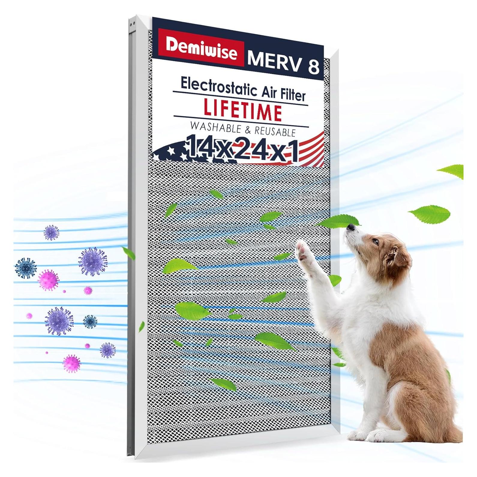 Filtro de Aire Lavable Demiwise 14x24x1 MERV 8 Aluminio