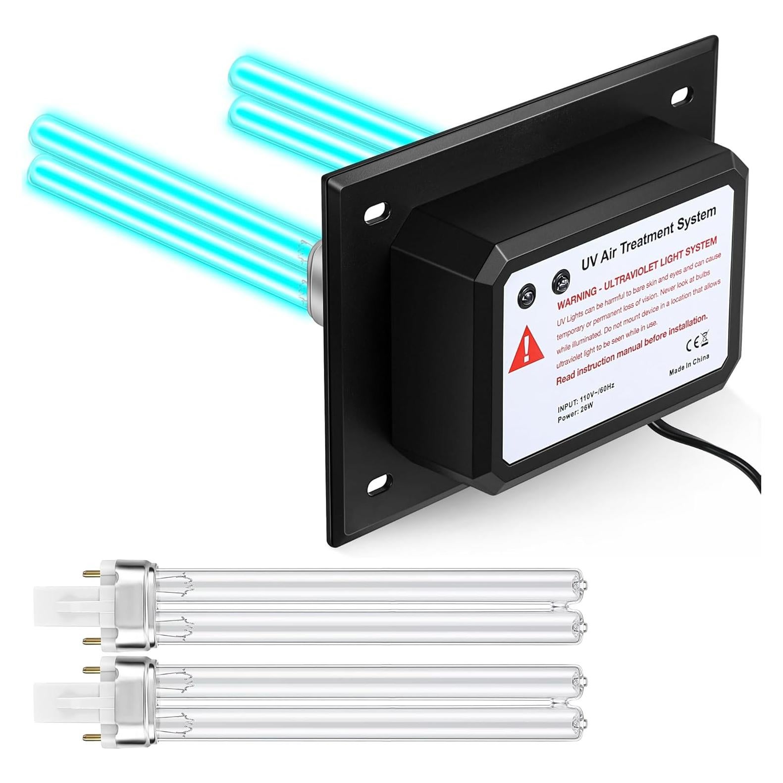 Purificador de Aire UV Qualirey 26W para HVAC - Luz UVC Doble