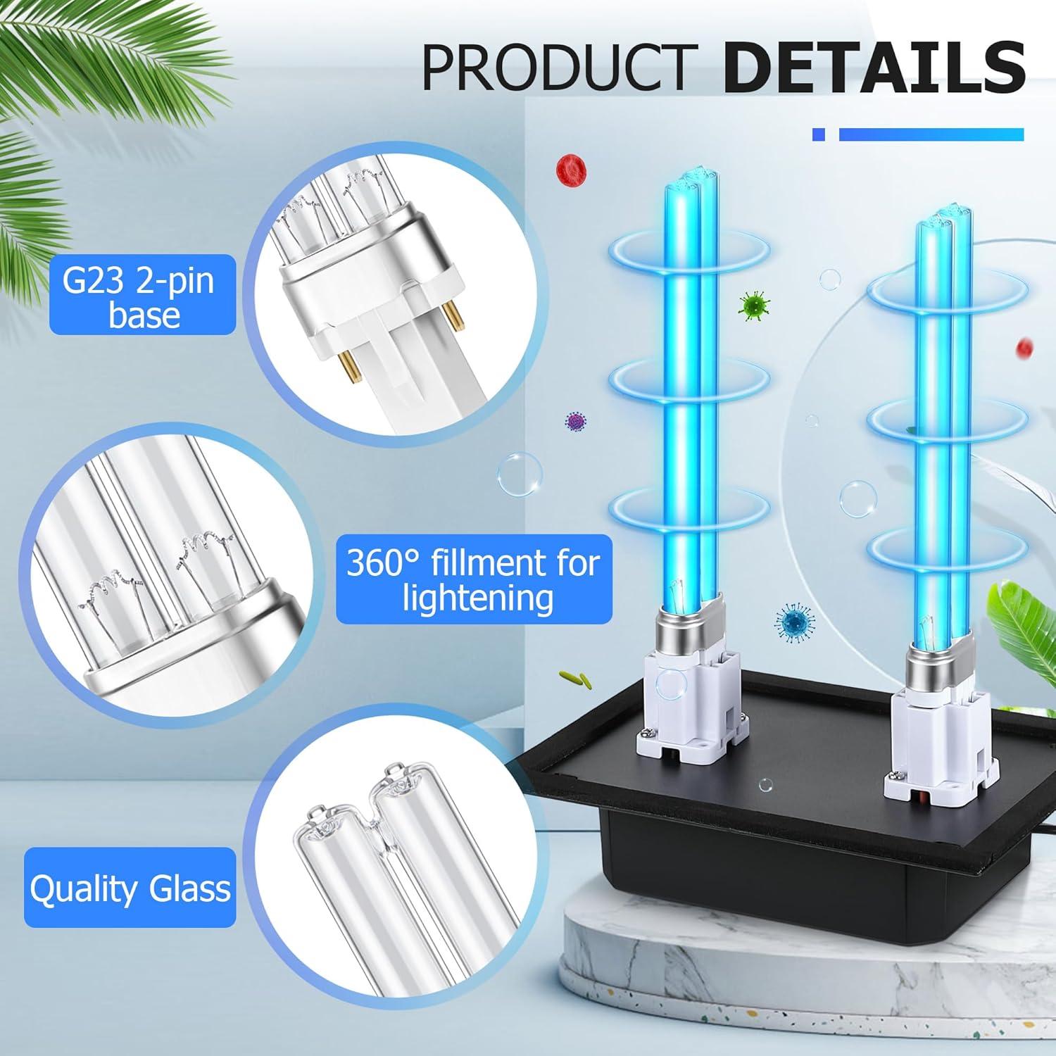 Purificador de Aire UV Qualirey 26W para HVAC - Luz UVC Doble