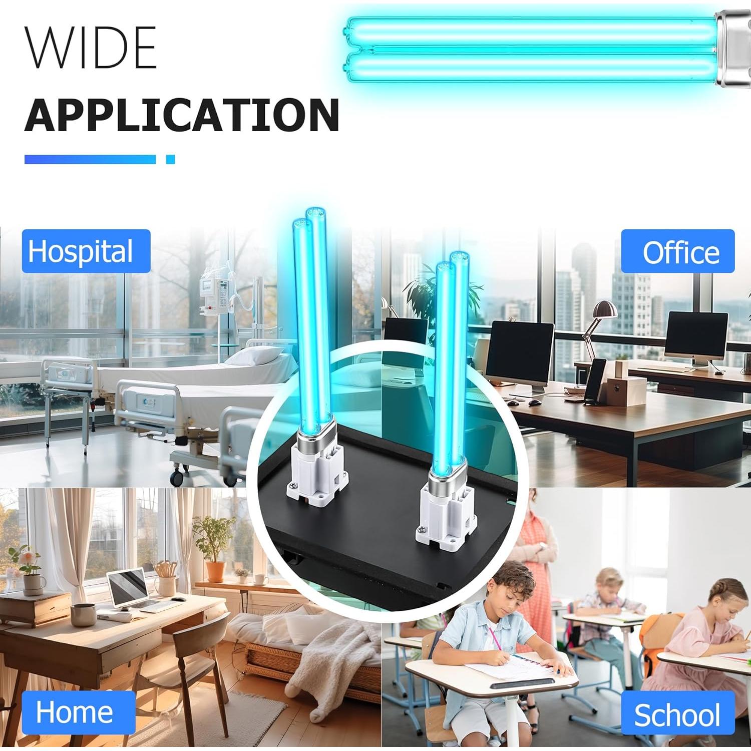 Purificador de Aire UV Qualirey 26W para HVAC - Luz UVC Doble