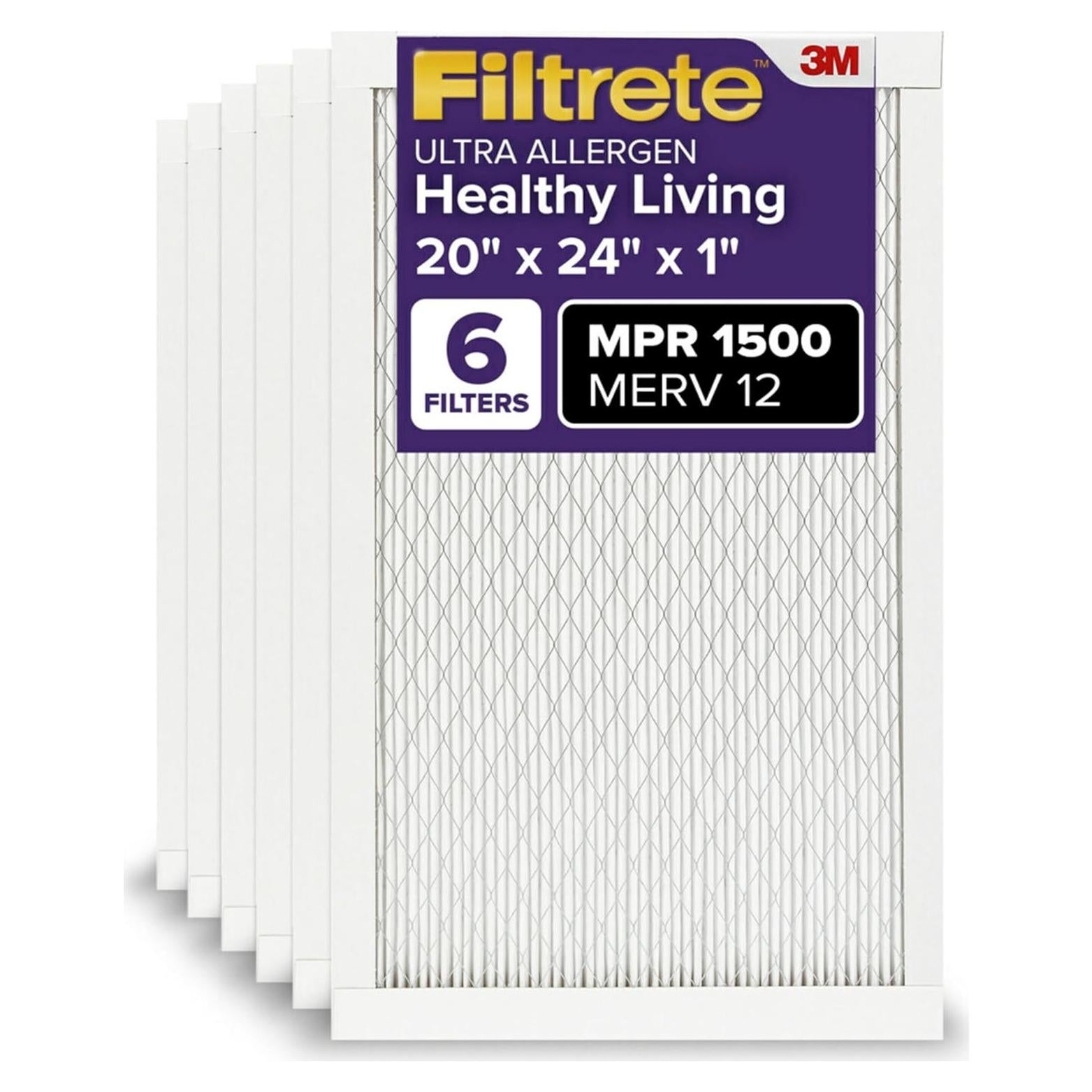 Filtro de Aire Filtrete 20x24x1 MPR 1500 Paquete de 6
