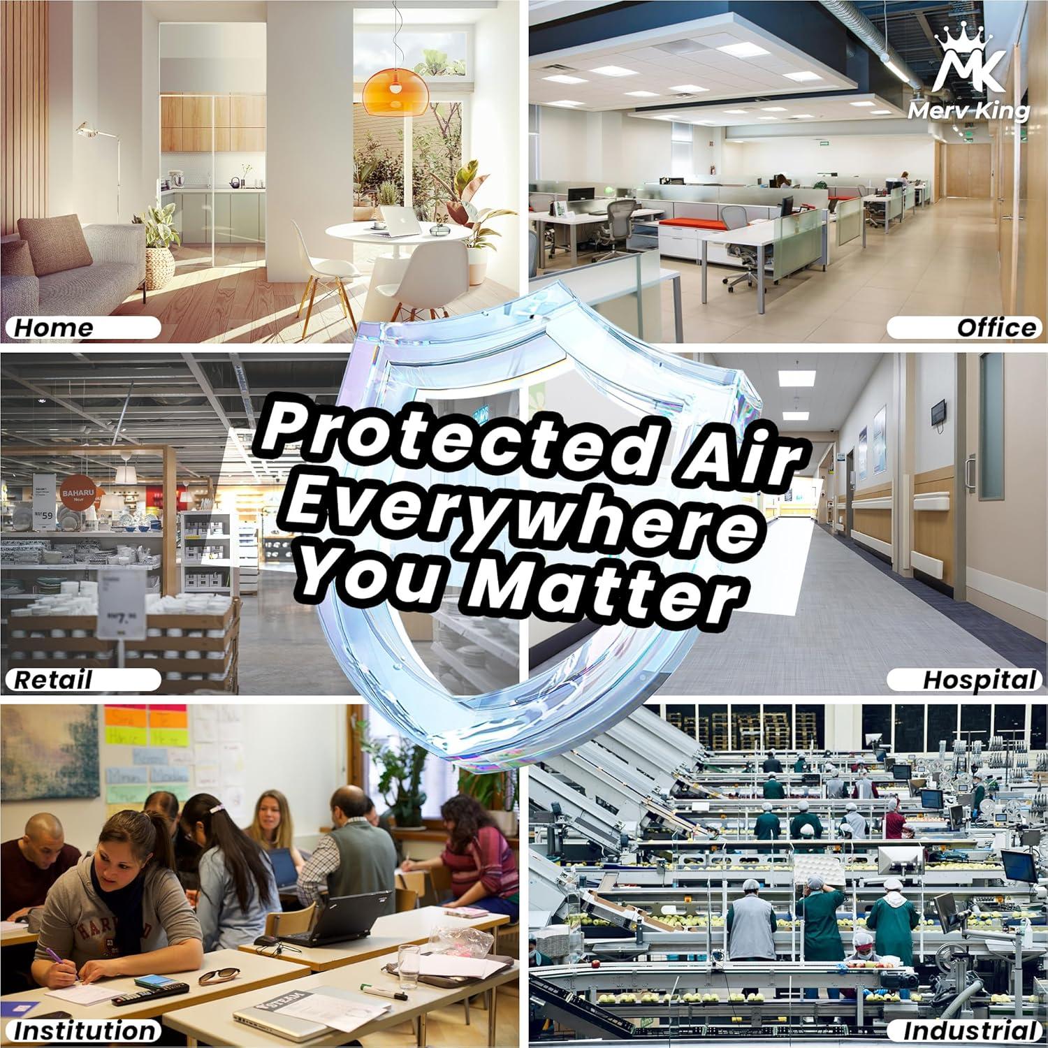 Filtro de Aire Merv King 20x20x4 MERV 13 Paquete de 4