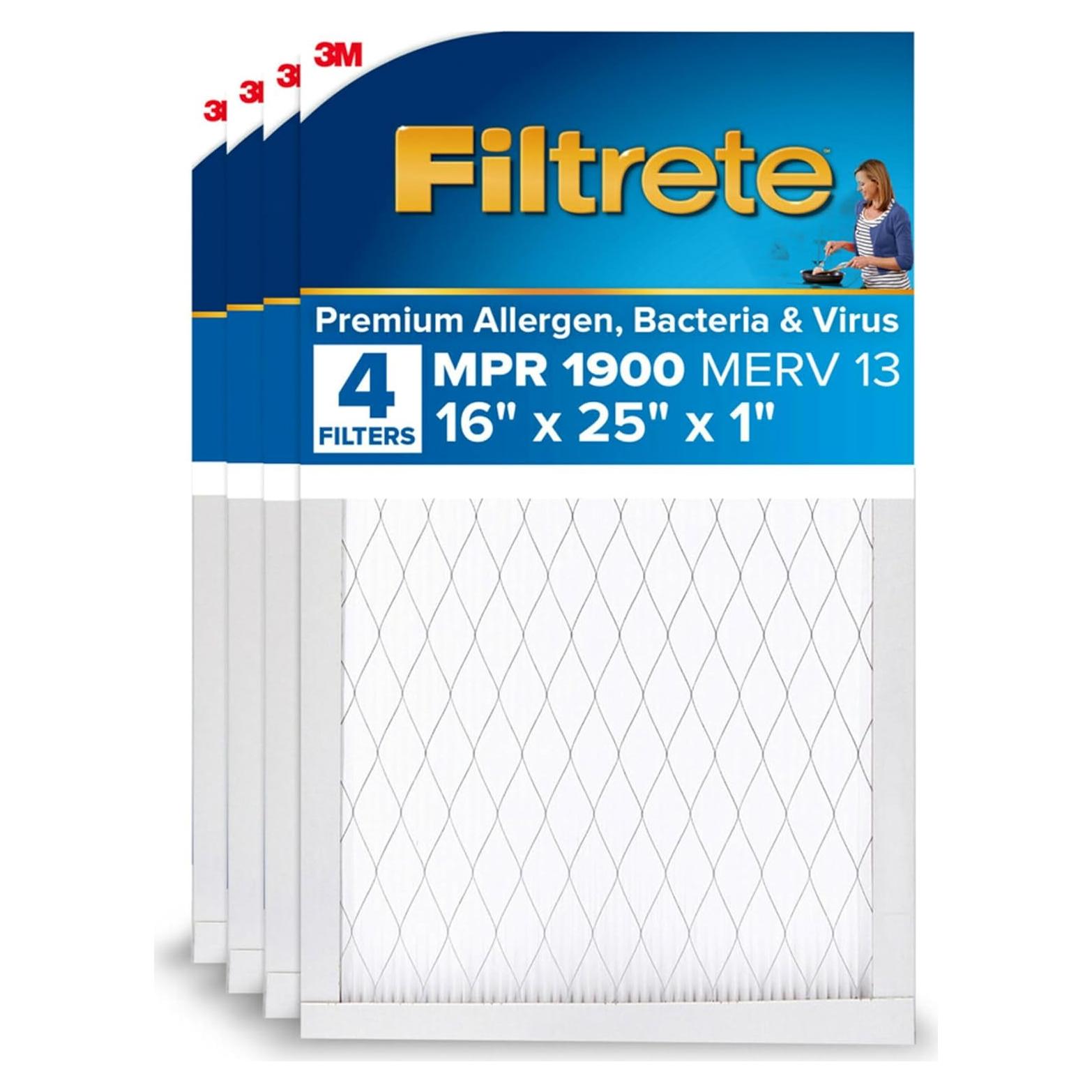 Filtro de Aire Filtrete 40.64x63.5cm MPR 1900 Paquete de 4