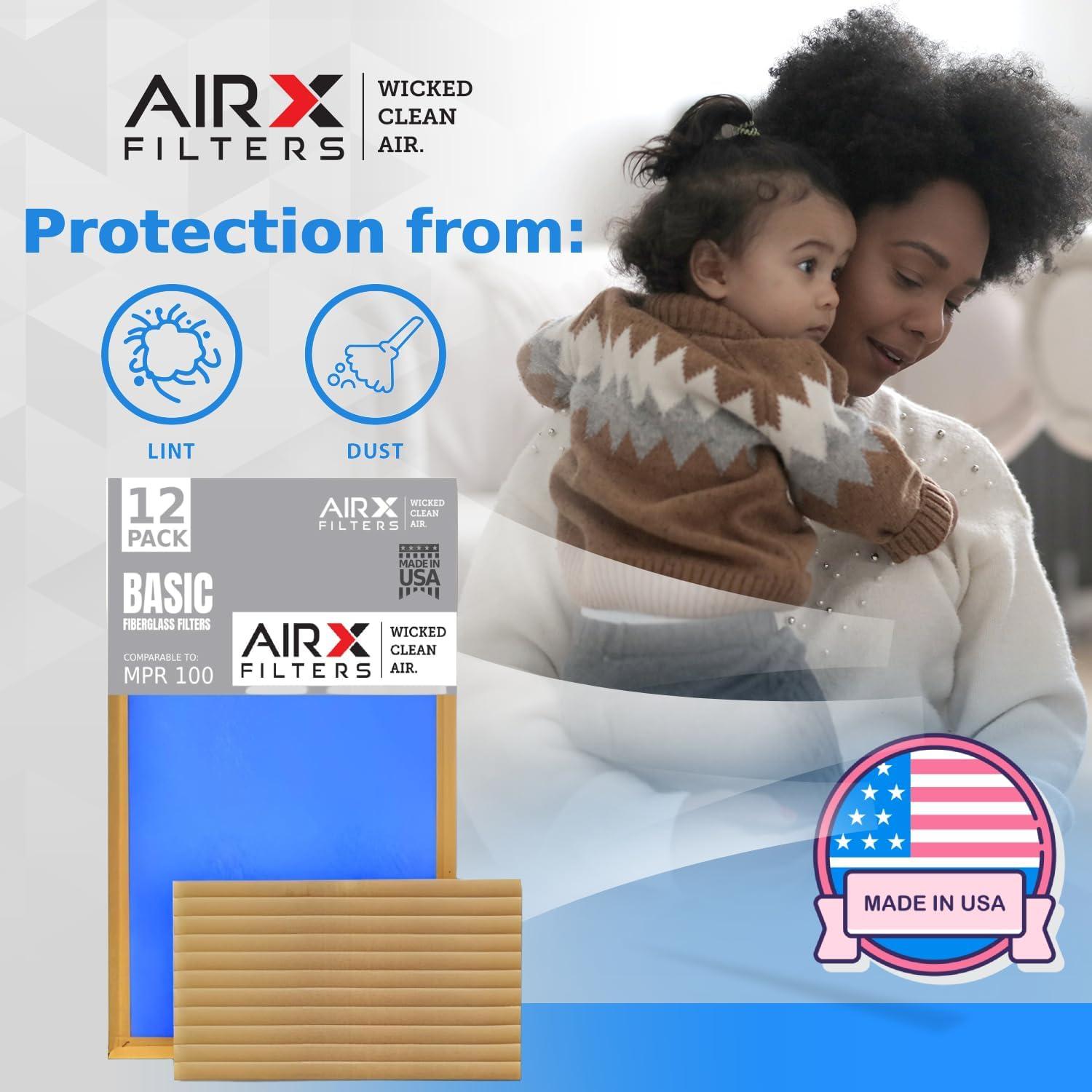 Filtro de Aire 14x24x1 AIRX FILTERS - Paquete de 12 Filtros