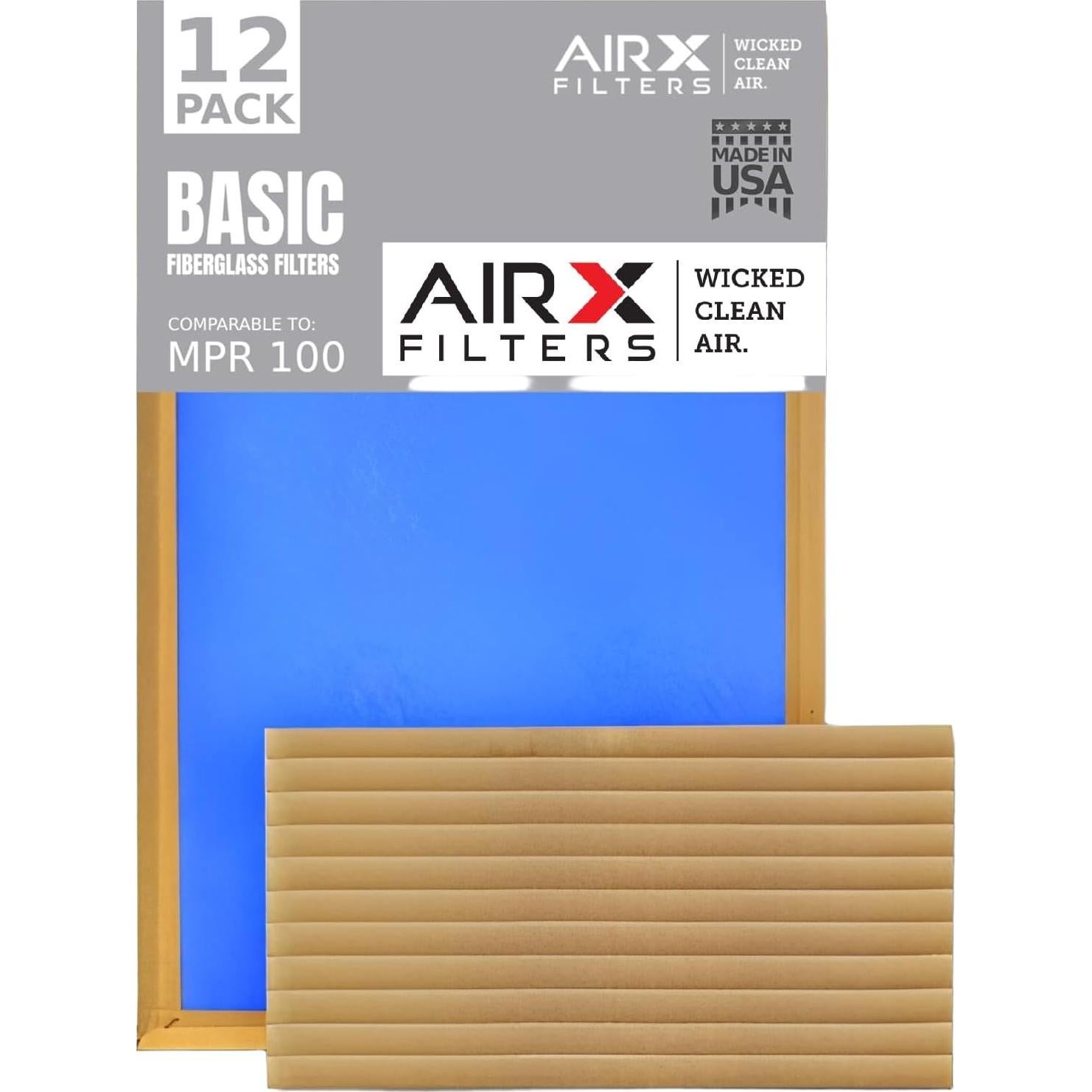 Filtro de Aire 14x24x1 AIRX FILTERS - Paquete de 12 Filtros