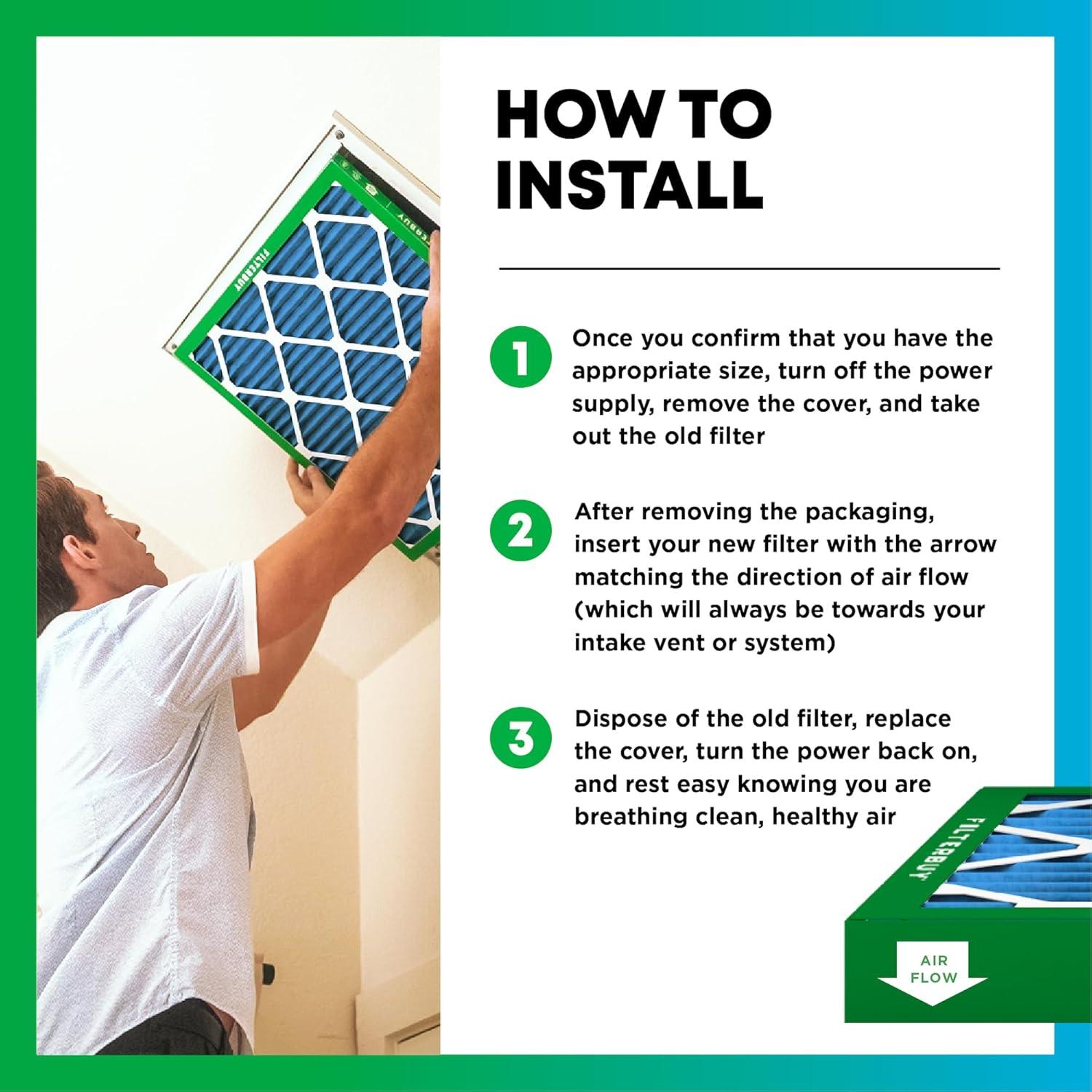 Filtro de Aire Filterbuy 13x21.5x1 MERV 13 - Reemplazo HVAC