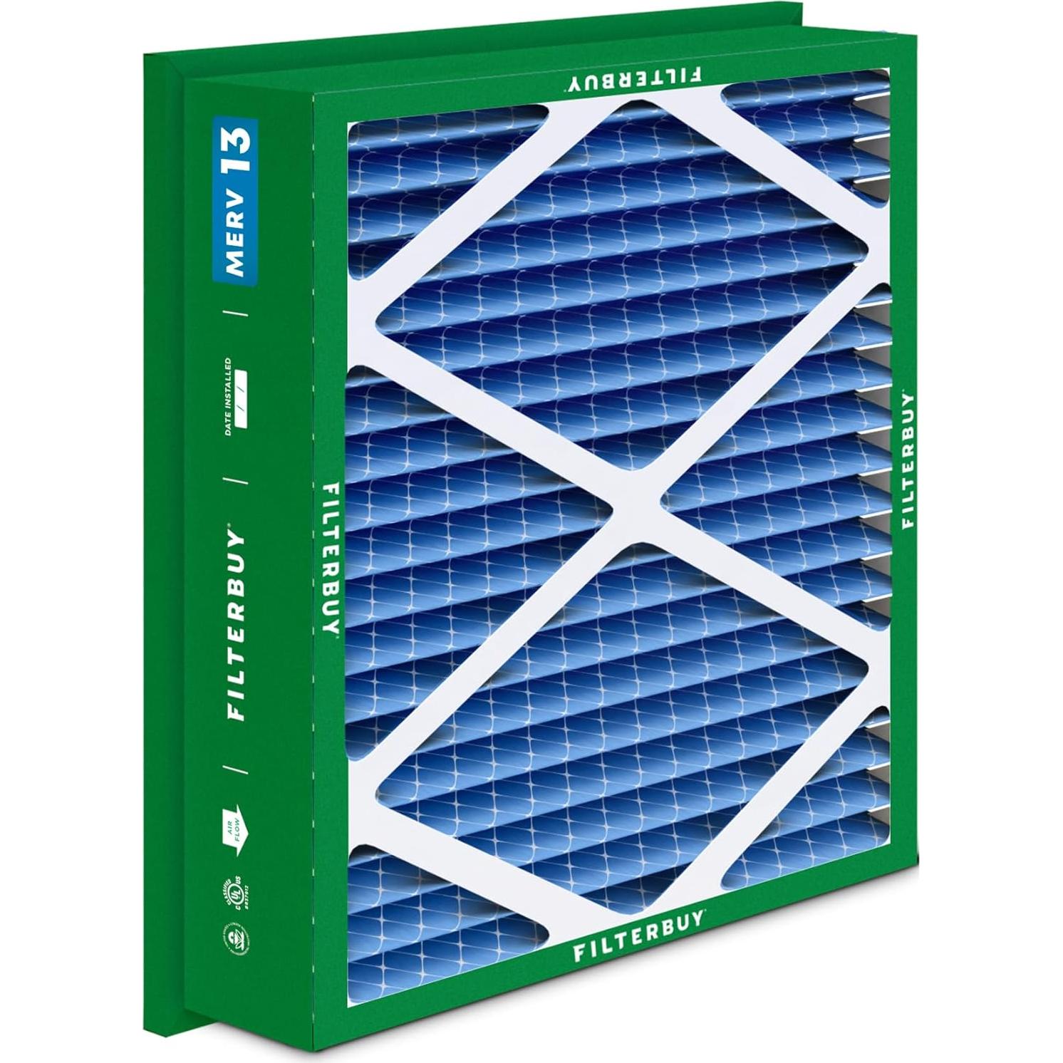 Filtro de Aire Filterbuy 20x20x5 MERV 13 - Paquete de 4