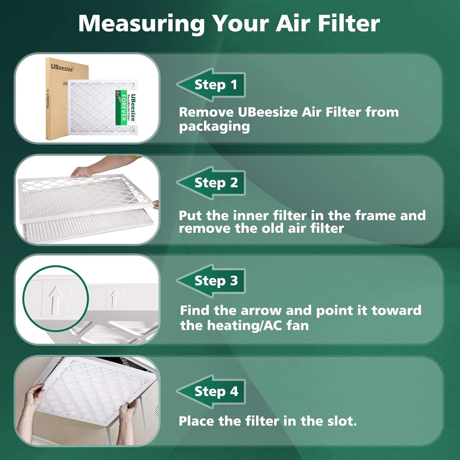 Filtro de Aire UBeesize MERV 13 16x20x1 (Paquete de 9)