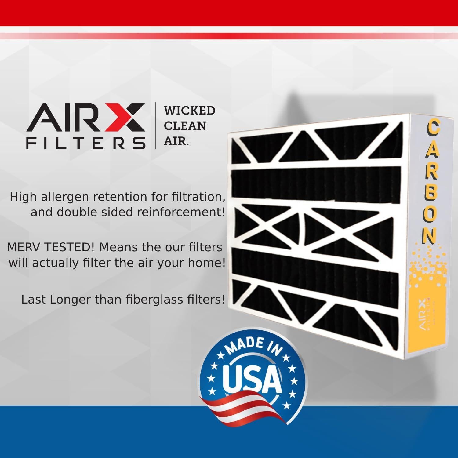 Filtro de Aire Carbono MERV 8 FILTROS AIRX 20x25x5 - 2 Paquetes
