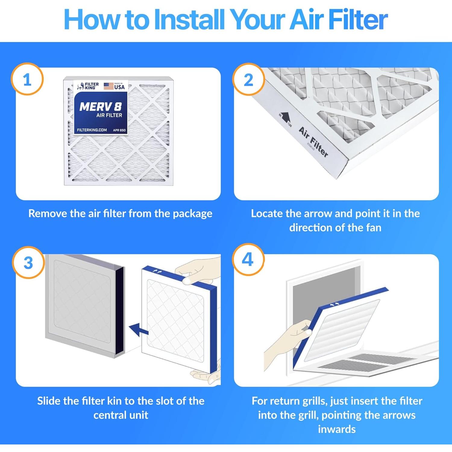 Filtro de Aire Filtro Rey MERV 8 14x38x1 - 4 Pack