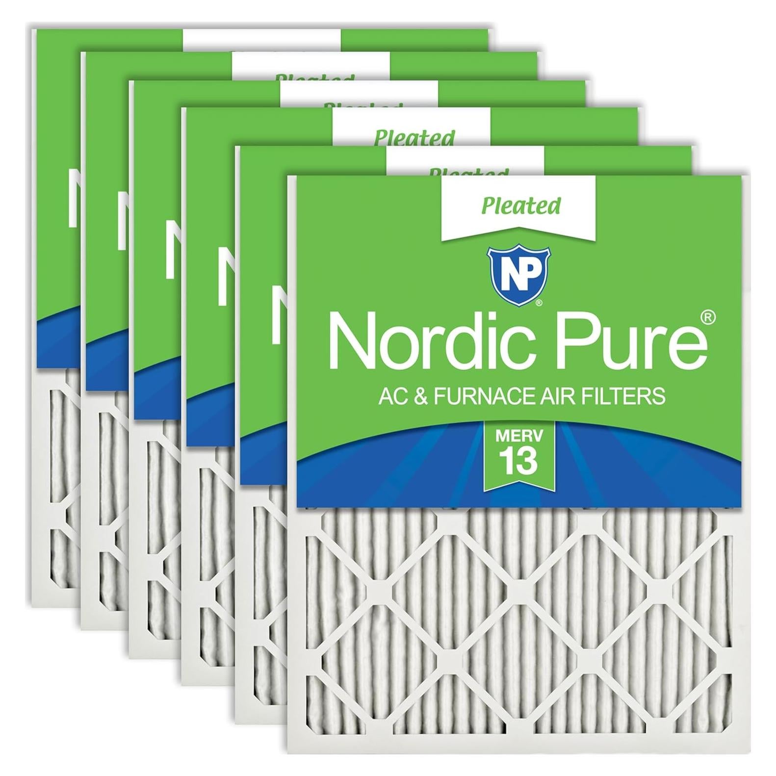 Filtros de Aire Plisados MERV 13 Nordic Pure 12x20x1 Paquete de 6