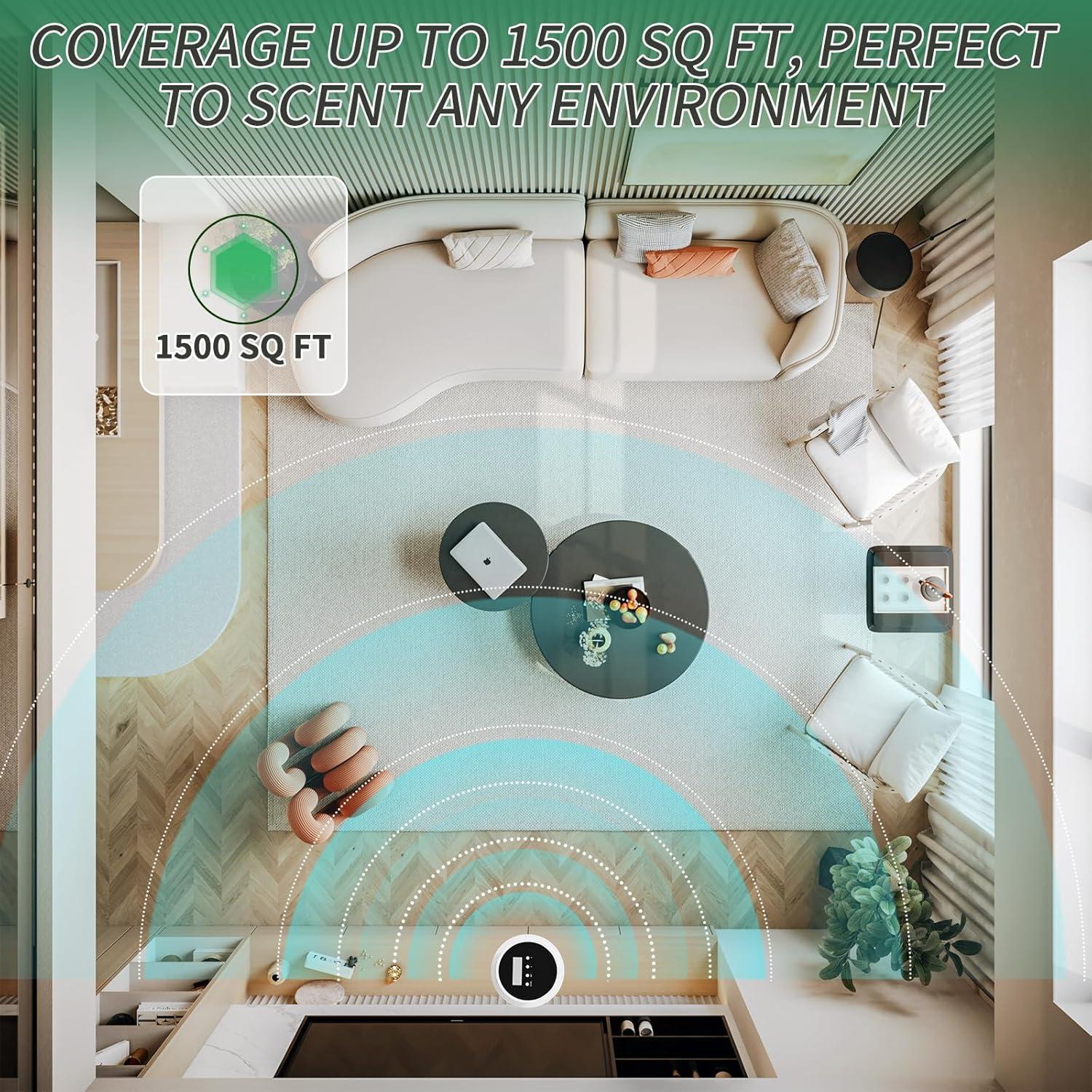 Difusor de Aromas Wankeer 400ml, Cobertura 139m², Control App