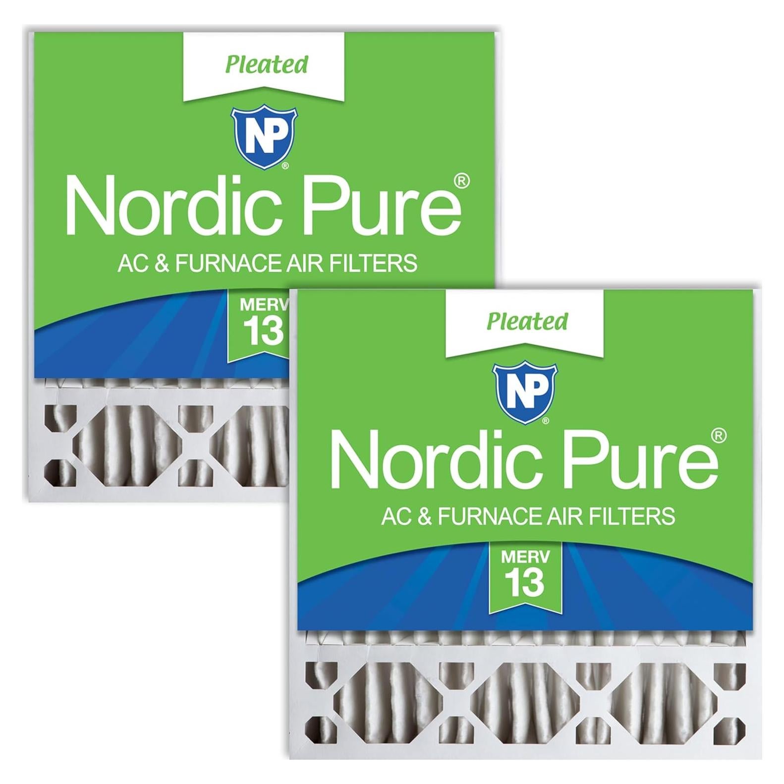 Filtros de Aire Nordic Pure MERV 13 20x20x5 Paquete de 2