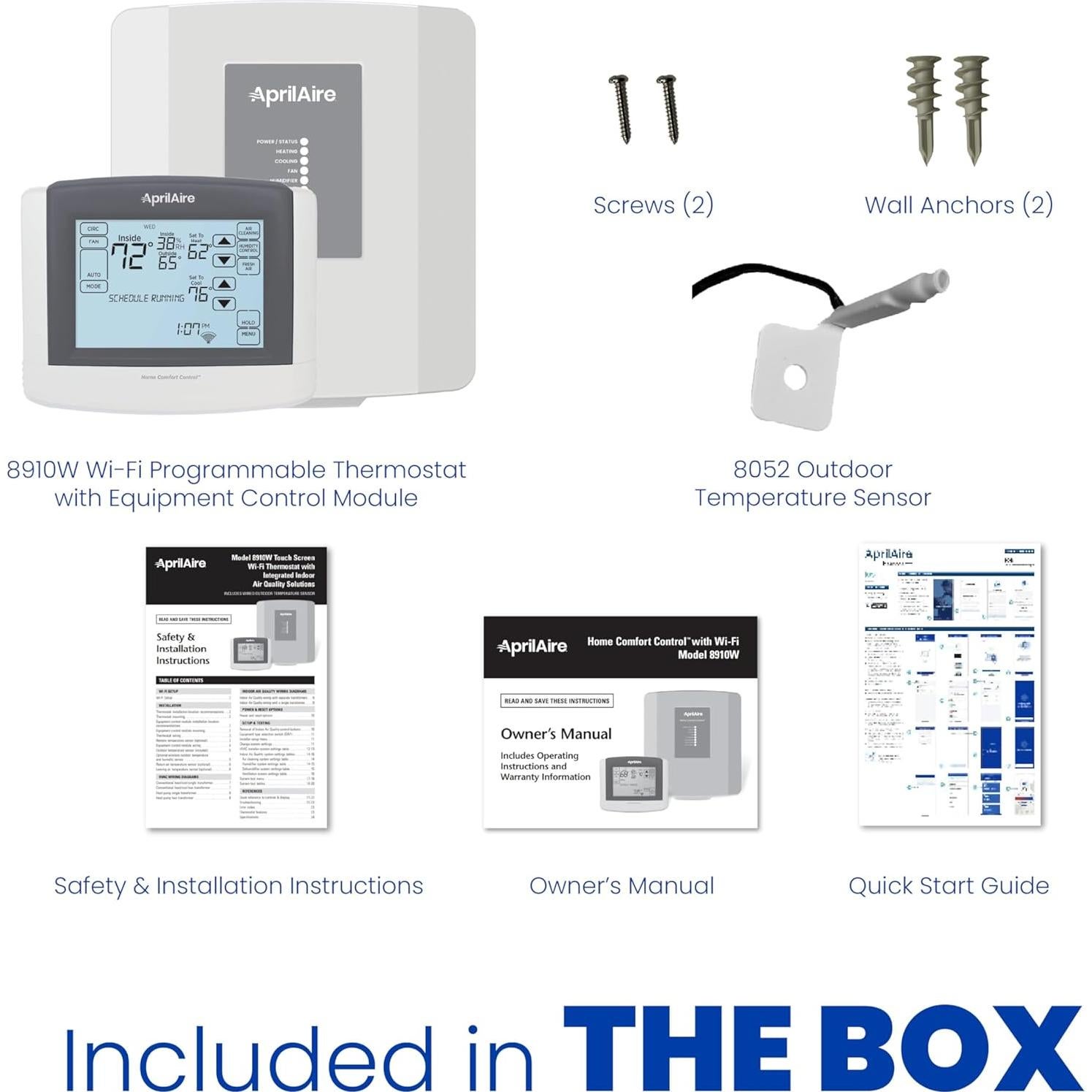 Termostato Programable Wi-Fi AprilAire 8910W Táctil 10.3"