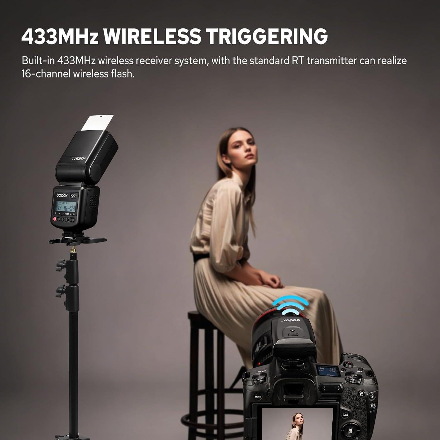 Flash Godox TT520III Universal Manual GN33 para Cámara