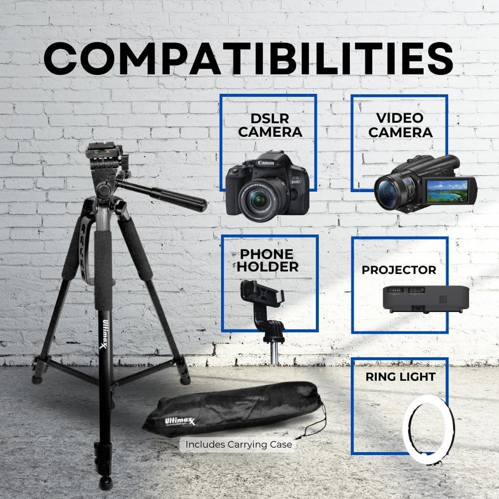 Trípode de Aluminio Ultimaxx 60" (152.4 cm) para DSLR