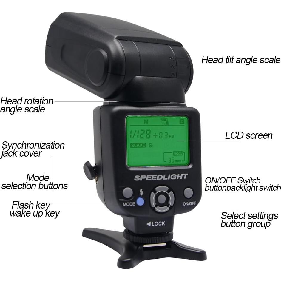 Flash de Cámara VD-930 Venidice Universal para Canon Nikon