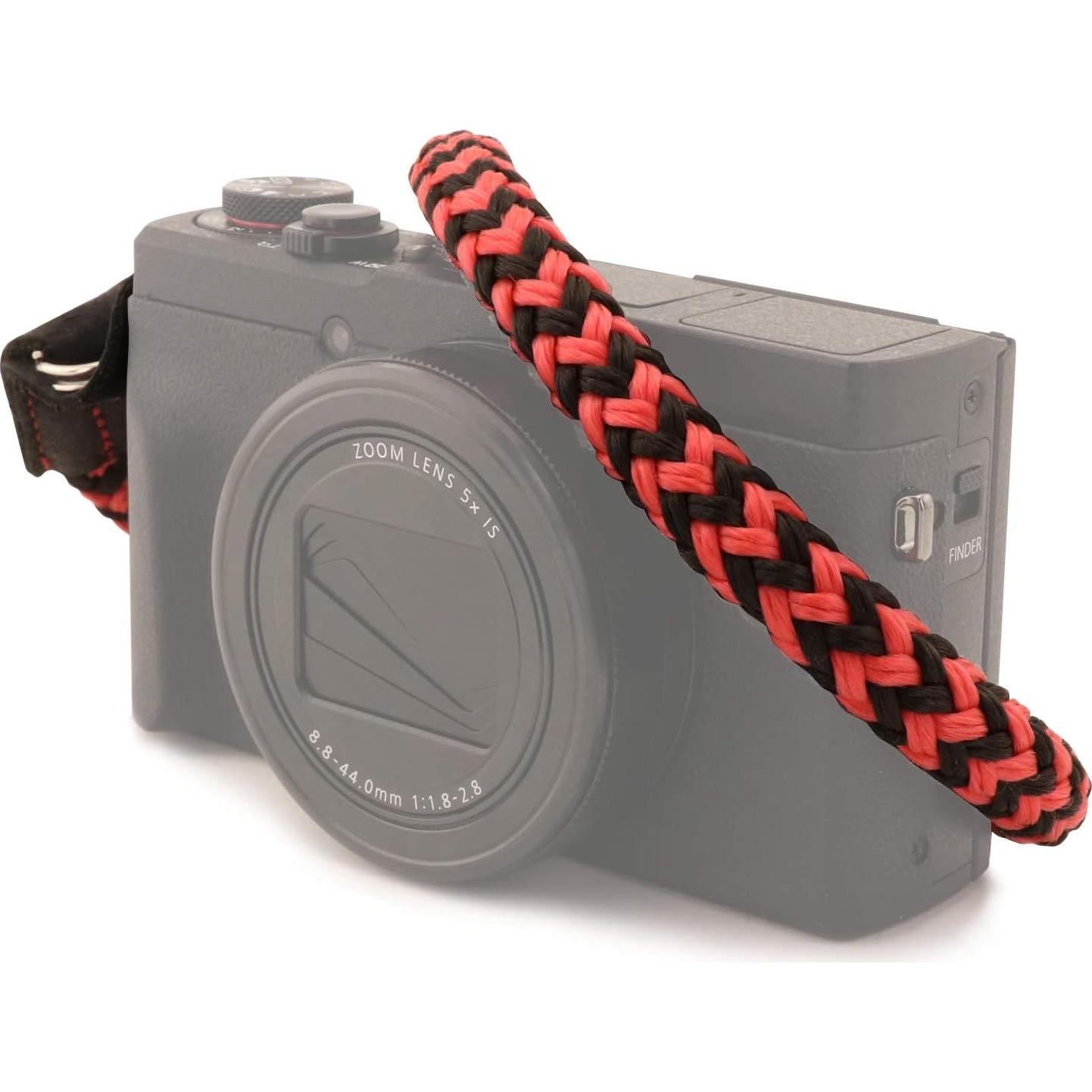 Correa de Muñeca MegaGear de Cuero y Algodón Roja - Compatible DSLR