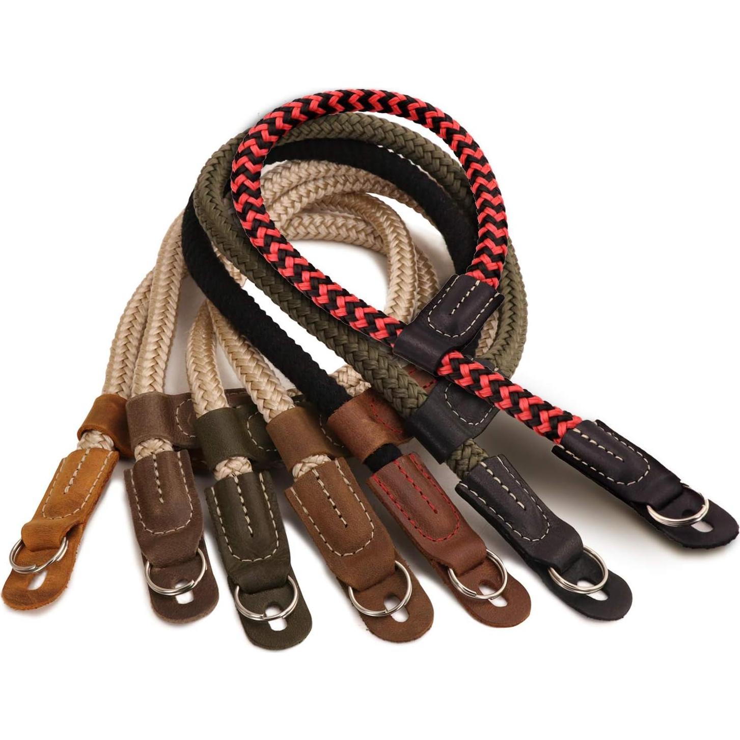 Correa de Muñeca MegaGear de Cuero y Algodón Roja - Compatible DSLR