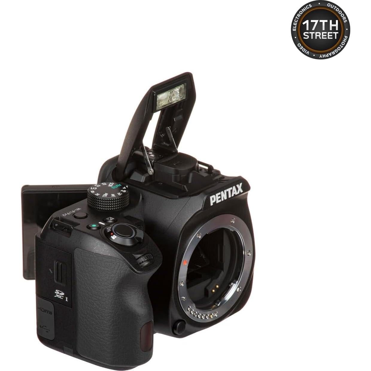 KF APS-C Digital SLR Camera Body (Black) | 24MP CMOS Sensor, Built-in Wi-Fi with Pentax 35mm DA L F2.4 AL Lens and Waith Camera Backpack with Multiple Compartments (Bundle Set)