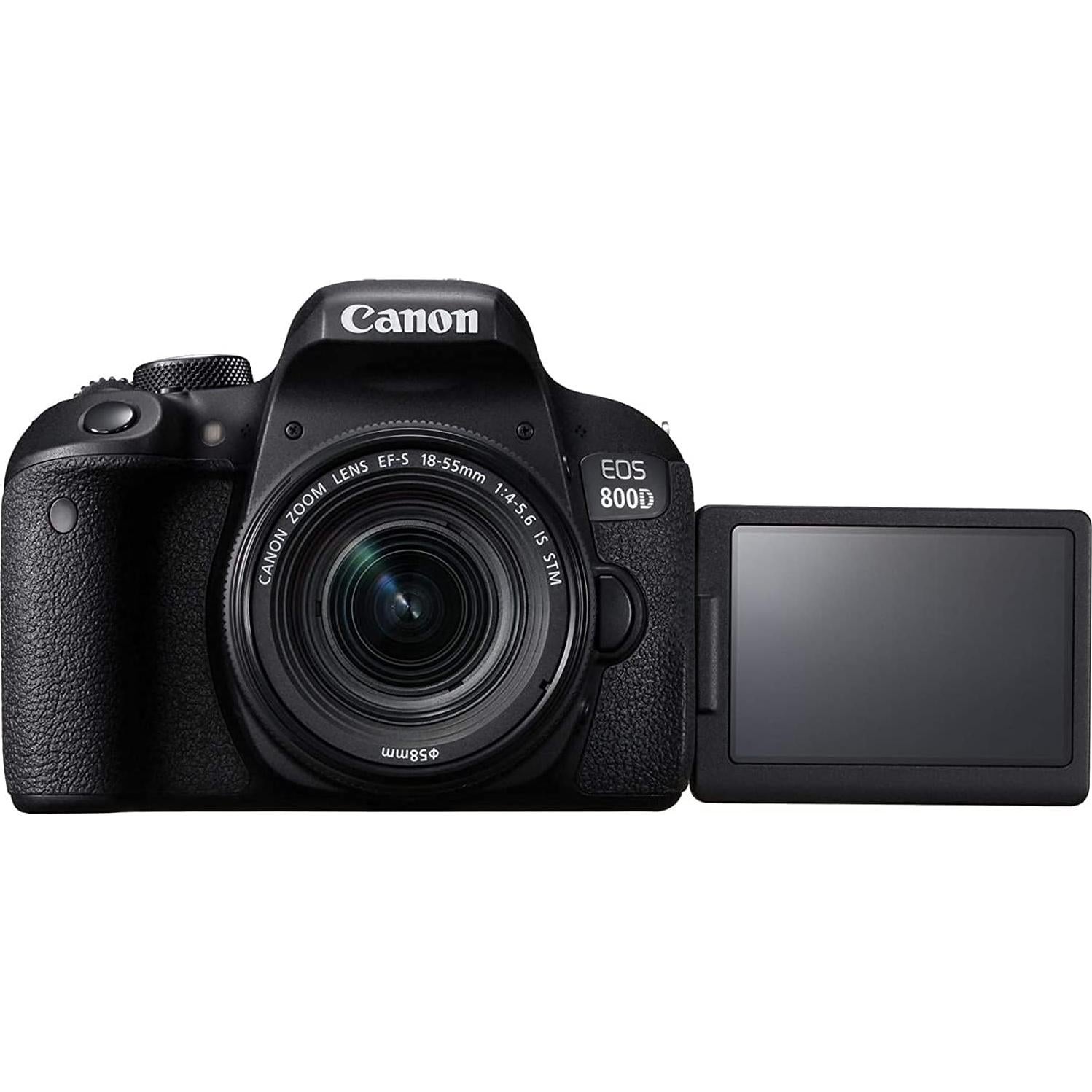 Canon EOS Rebel 800D / T7i DSLR Camera with 18-55 4-5.6 is STM Lens, Canon EF 50mm Lens, 64GB Card, Color Filter Kit, Case, Corel Photo Software, LPE17 Battery + More (Renewed)