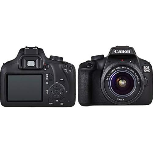 Canon EOS 4000D / Rebel T100 DSLR Camera with 18-55mm Lens + Creative Filter Set, EOS Camera Bag + Sandisk Ultra 64GB Card + 6AVE Electronics Cleaning Set, and More (International Model) (Renewed)