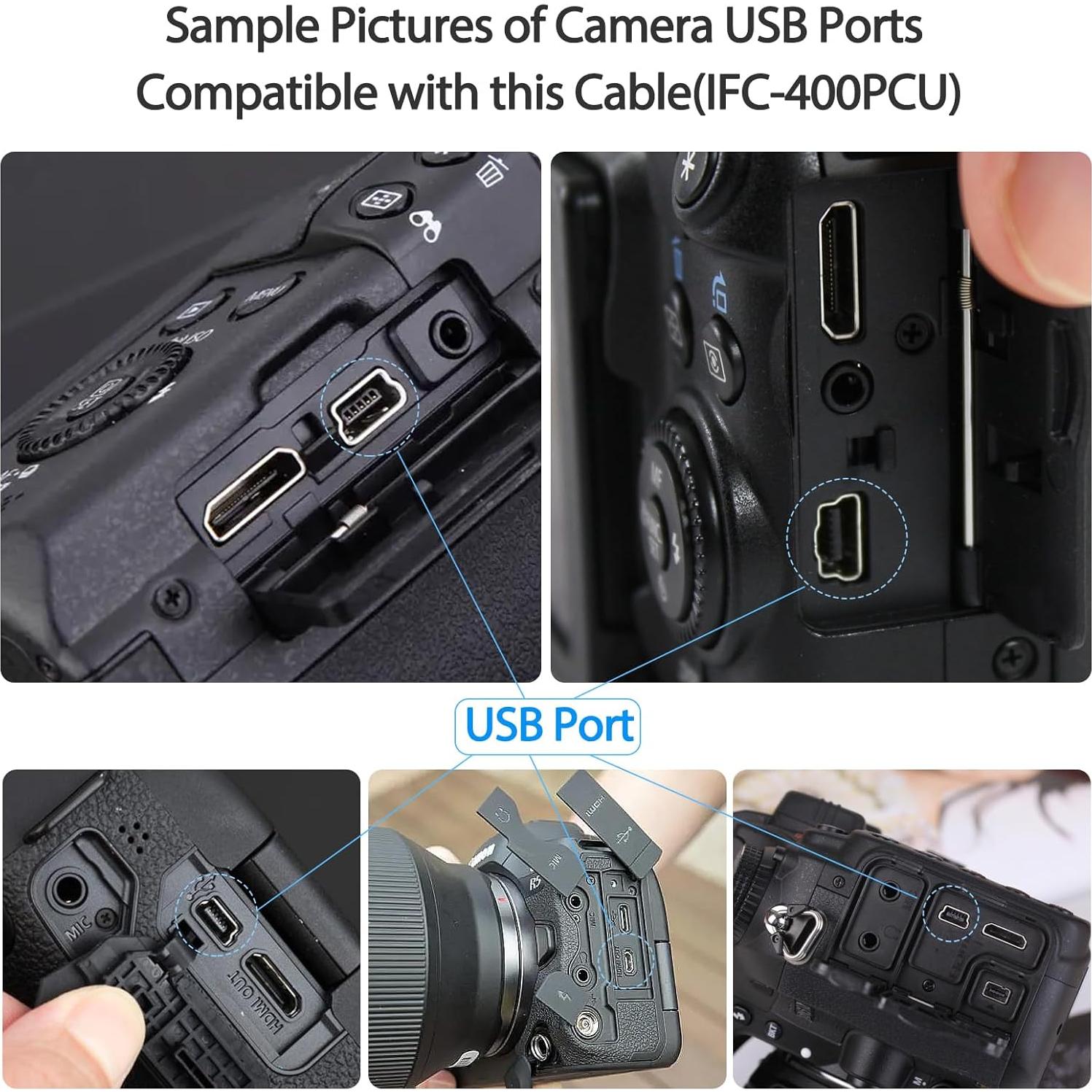 Cable USB Mini B 1.83 m SCOVEE para cámaras Canon DSLR y PowerShot