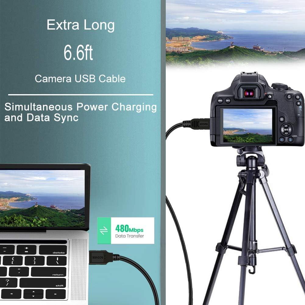 Cable USB Mini B 1.83 m SCOVEE para cámaras Canon DSLR y PowerShot