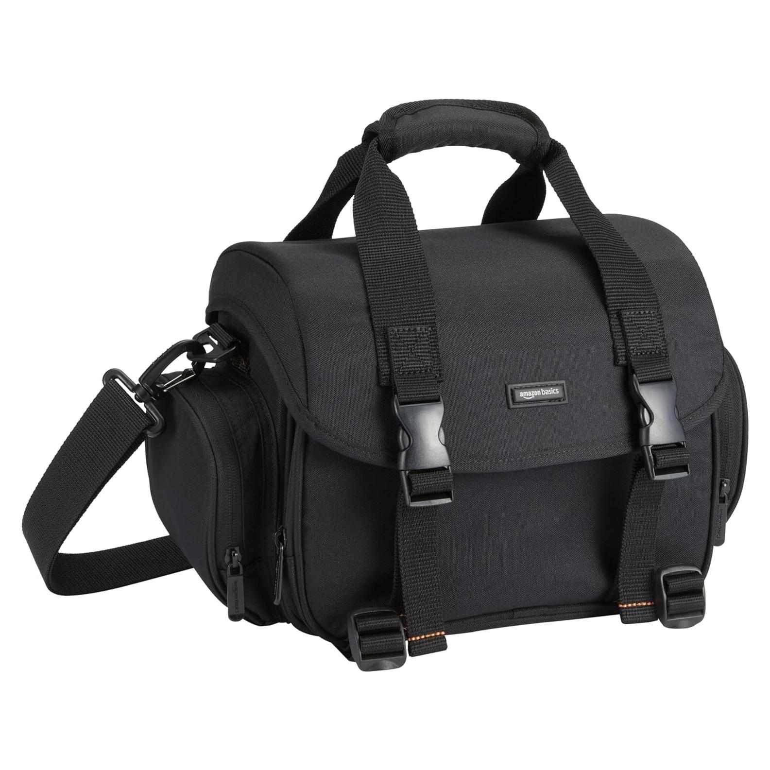 Bolsa Grande para Gadget DSLR Amazon Basics Negra Interior Naranja