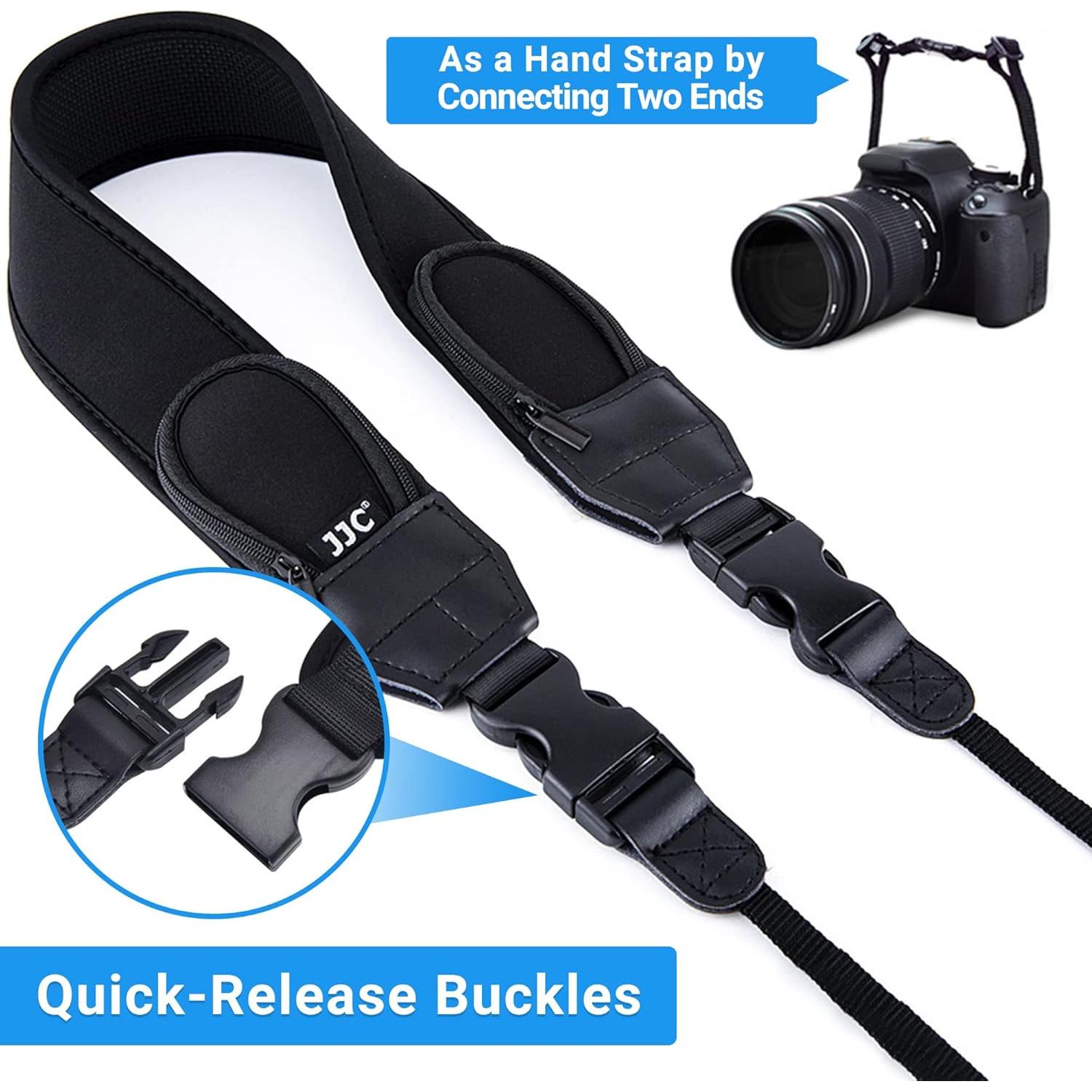 Correa para cámara DSLR JJC NS-Q2 Neopreno Ajustable con Bolsillos