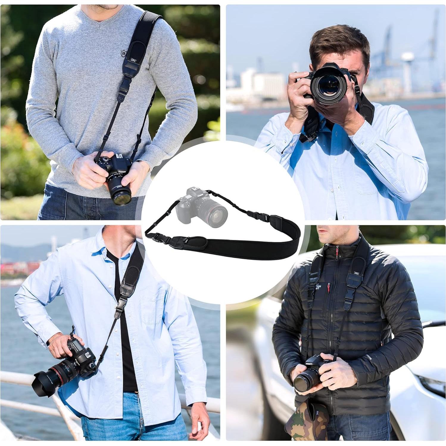 Correa para cámara DSLR JJC NS-Q2 Neopreno Ajustable con Bolsillos
