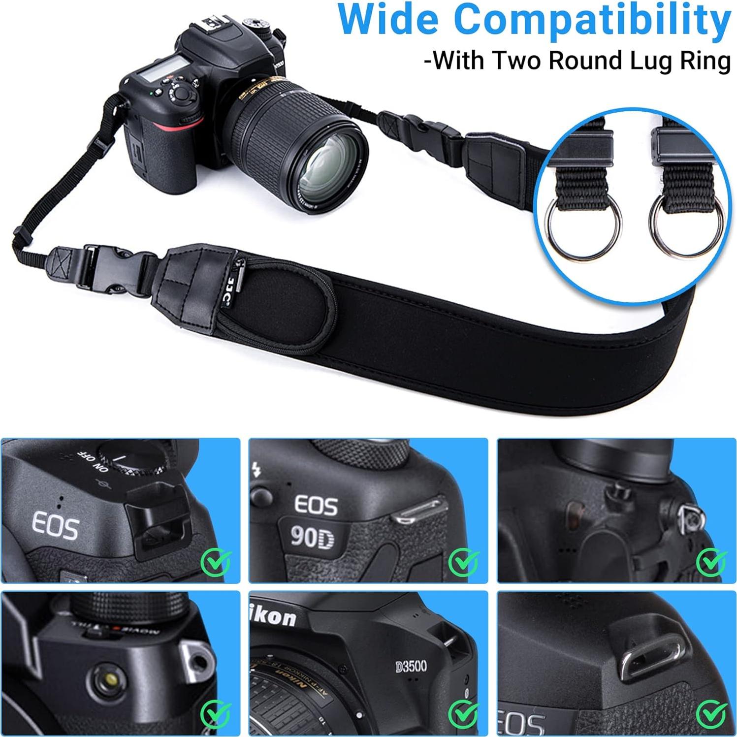 Correa para cámara DSLR JJC NS-Q2 Neopreno Ajustable con Bolsillos