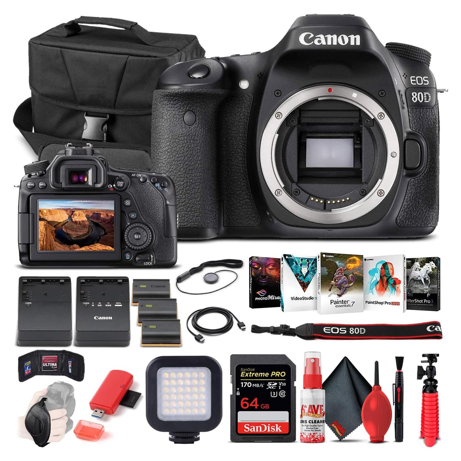 Cámara DSLR Canon EOS 80D Solo Cuerpo + Accesorios Completo