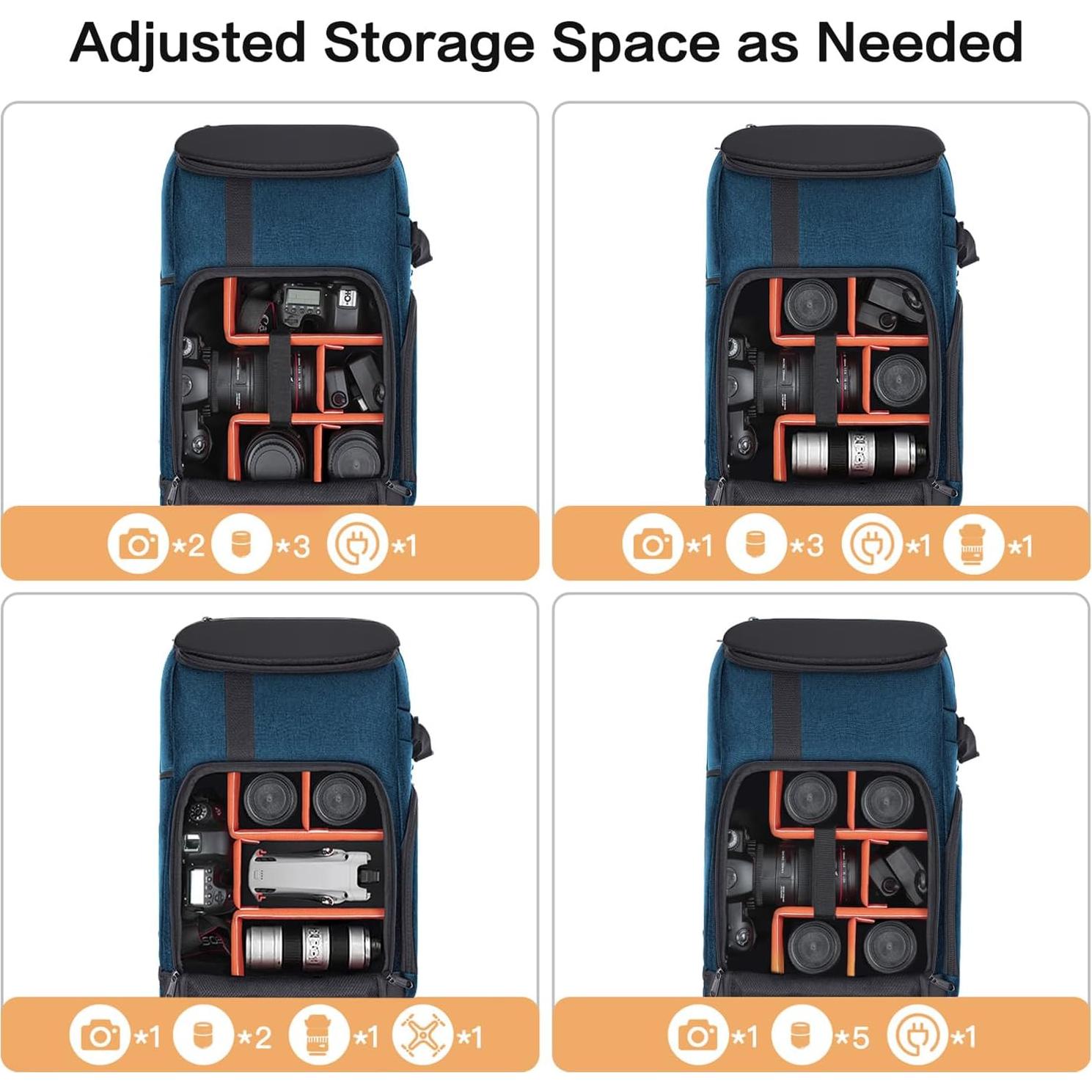 Mochila para cámara MOSISO 17.3" con soporte para trípode