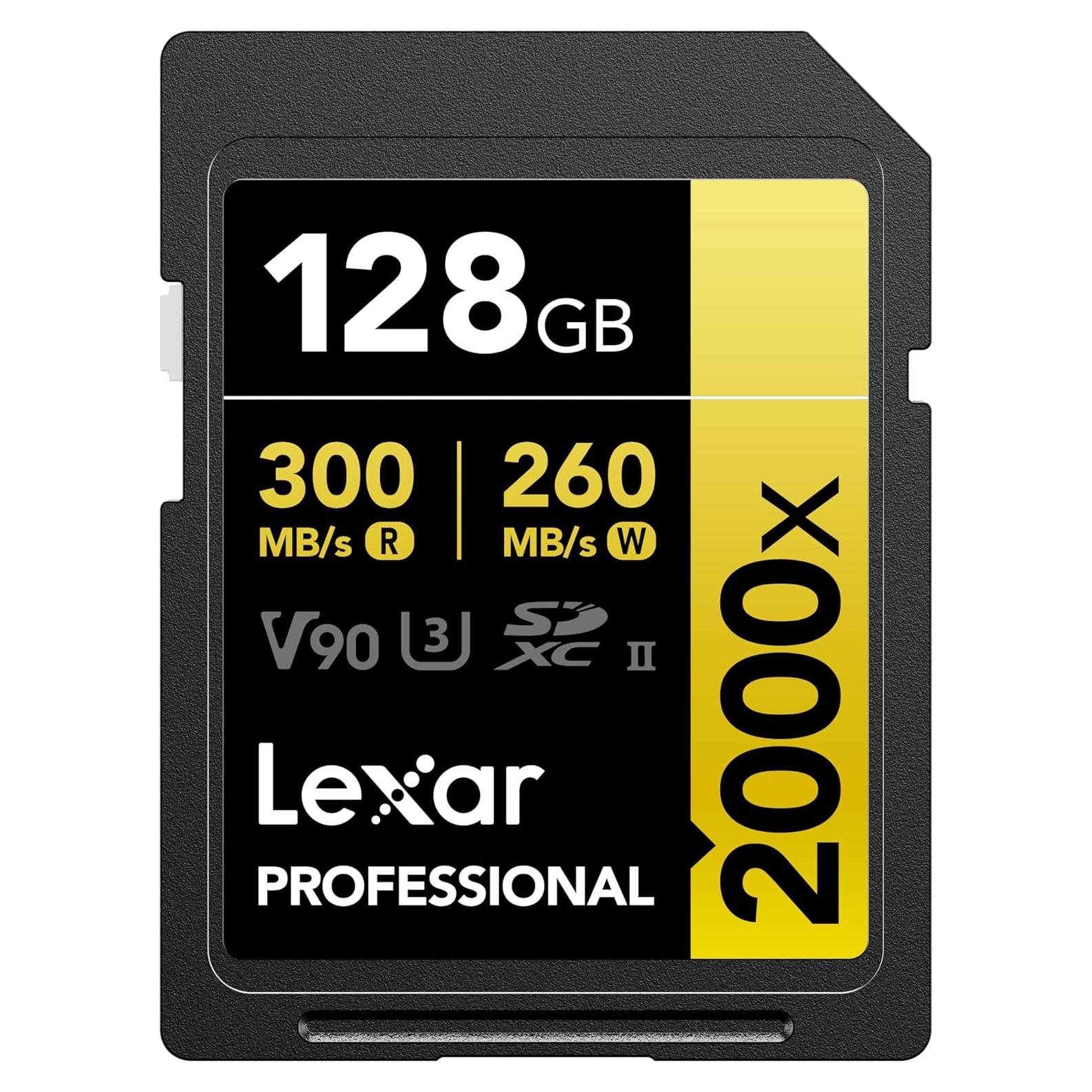 Tarjeta SD Lexar 128GB Profesional 2000x UHS-II C10 U3 V90