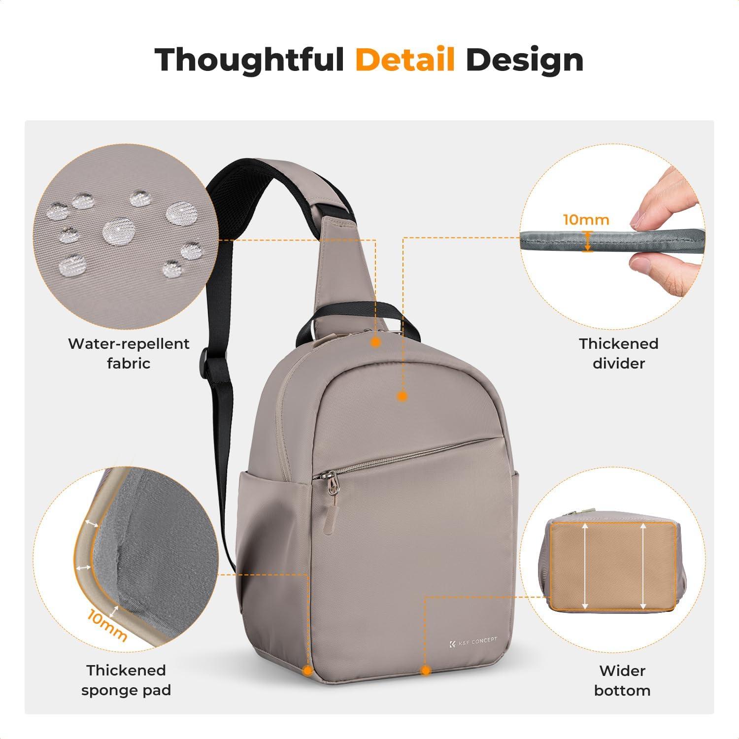 Bolsa Cruzada para Cámara K&F Concept 5L Gris Rosa